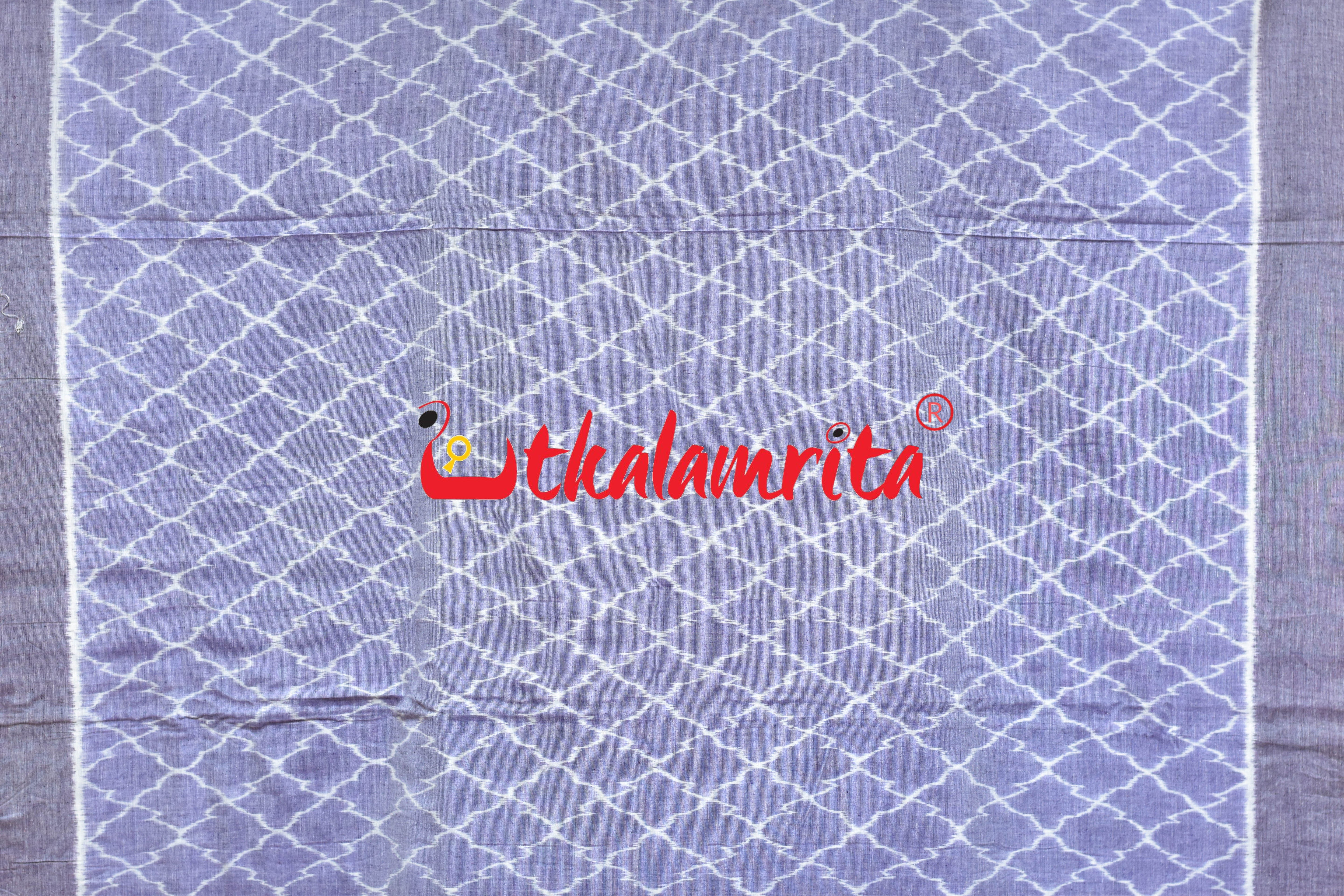 Lavender Cross Fence Khandua Cotton Saree