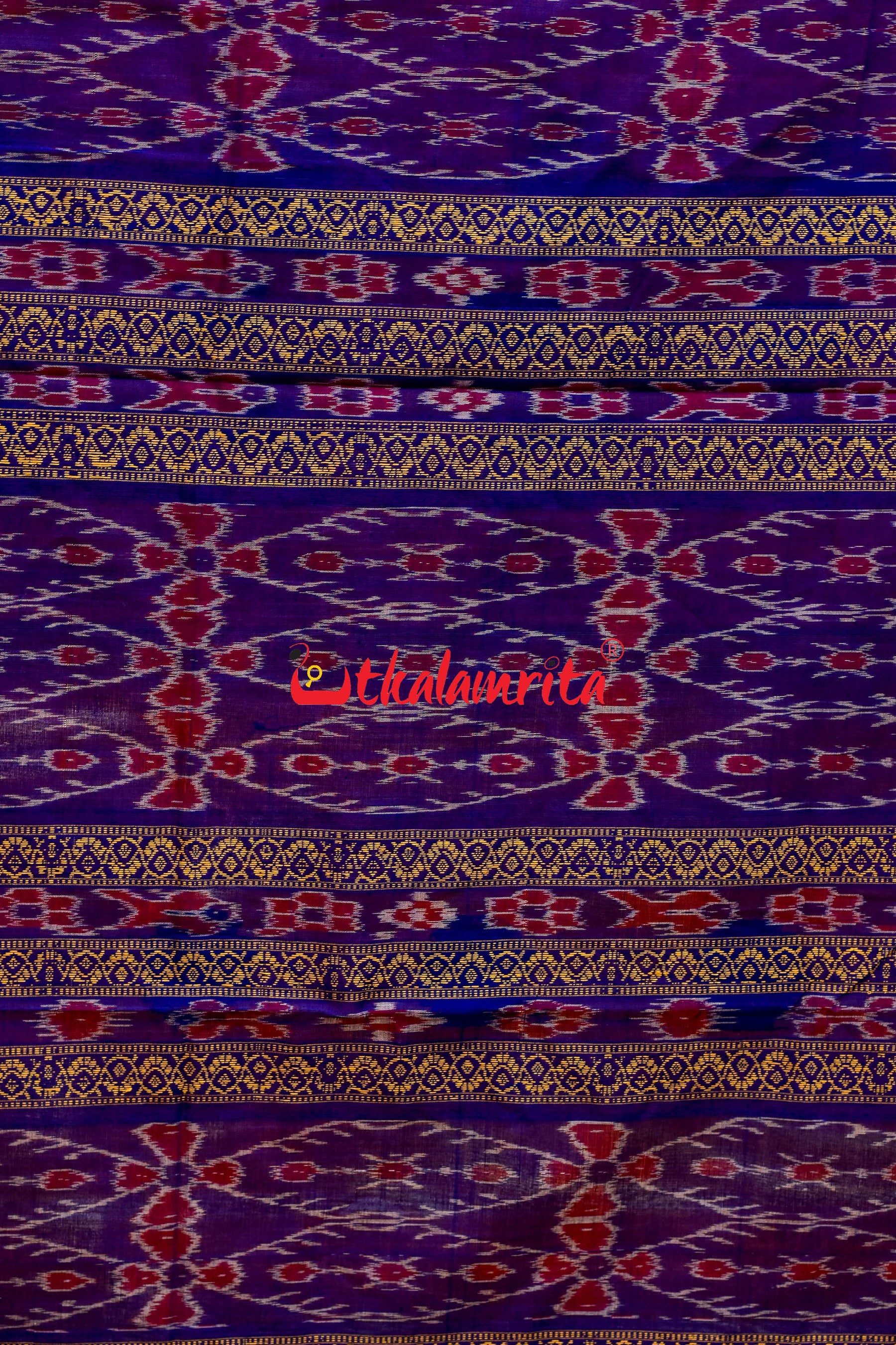 Mustard Blue Padam Bomkai Cotton Saree