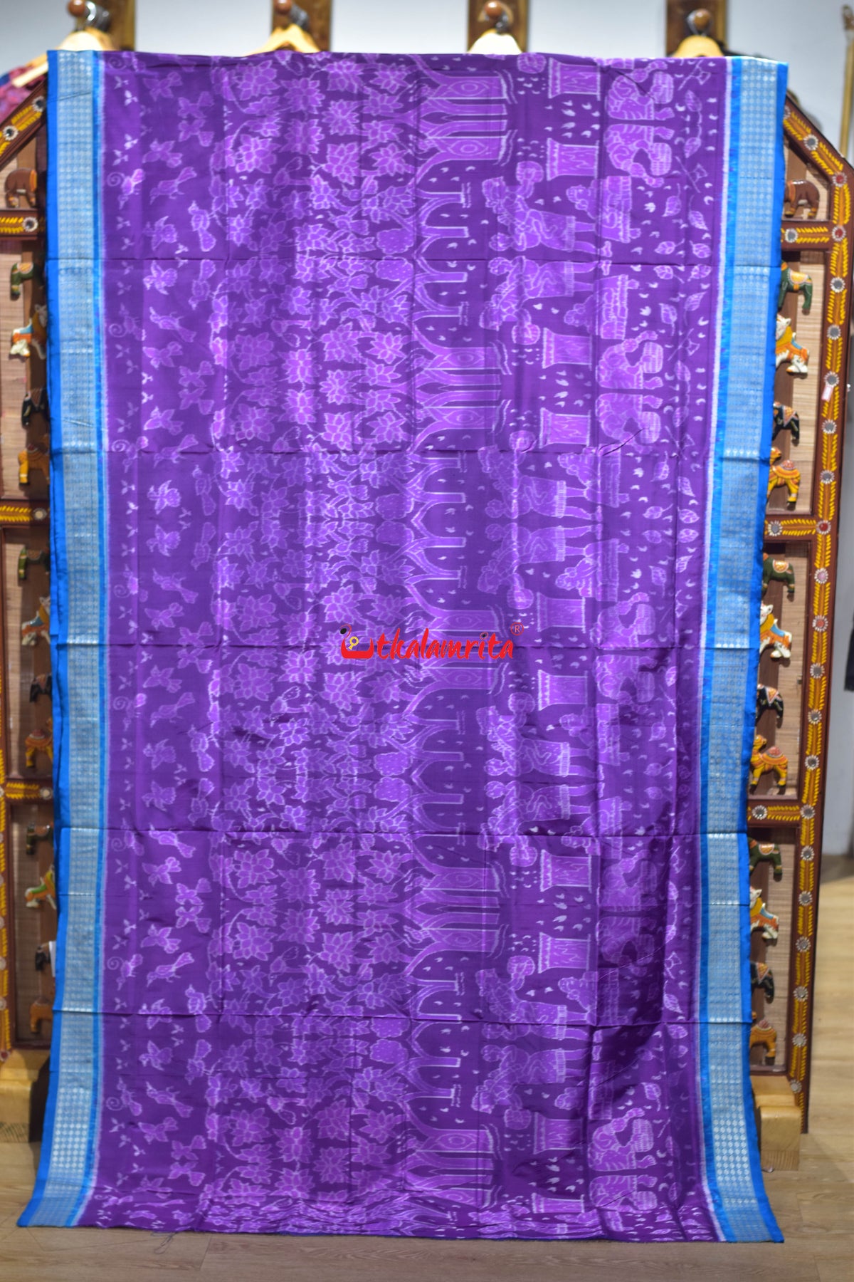 Mahul Betta Purple Blue Sambalpuri Silk Saree