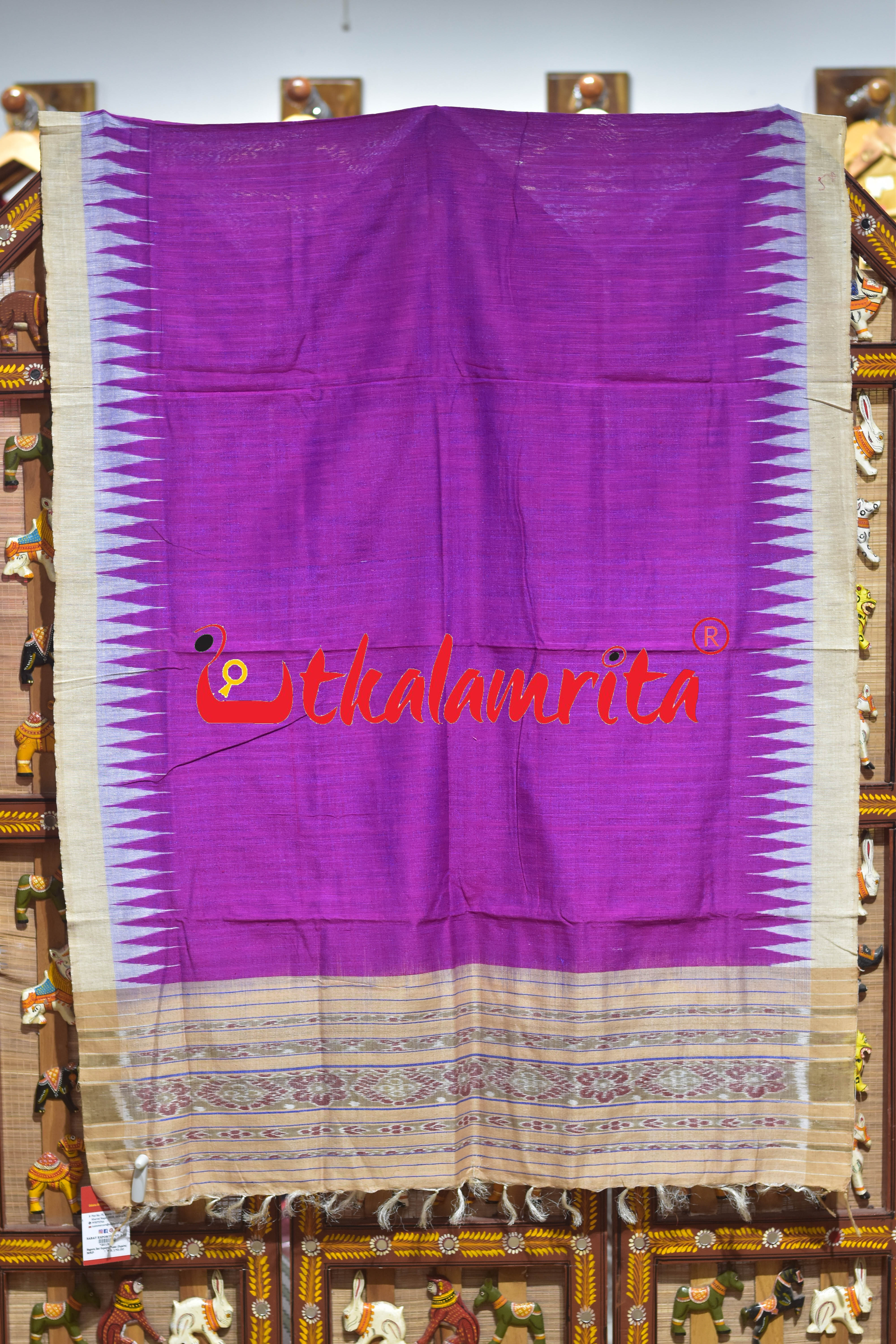 Magenta Ikat Gopalpur Tussar (Dupatta)