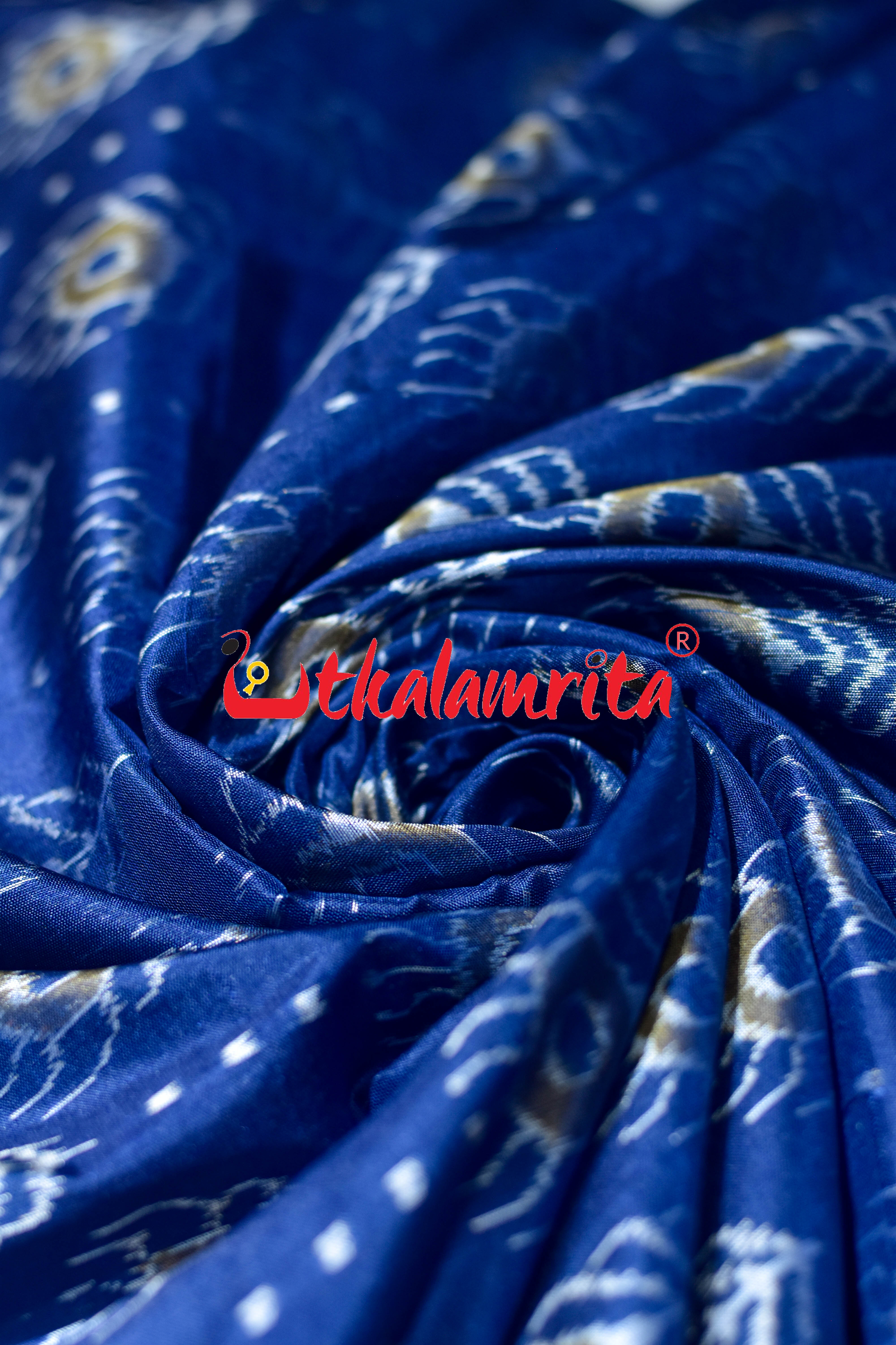Royal Blue Mayurapucha Sambalpuri Silk (Fabric)