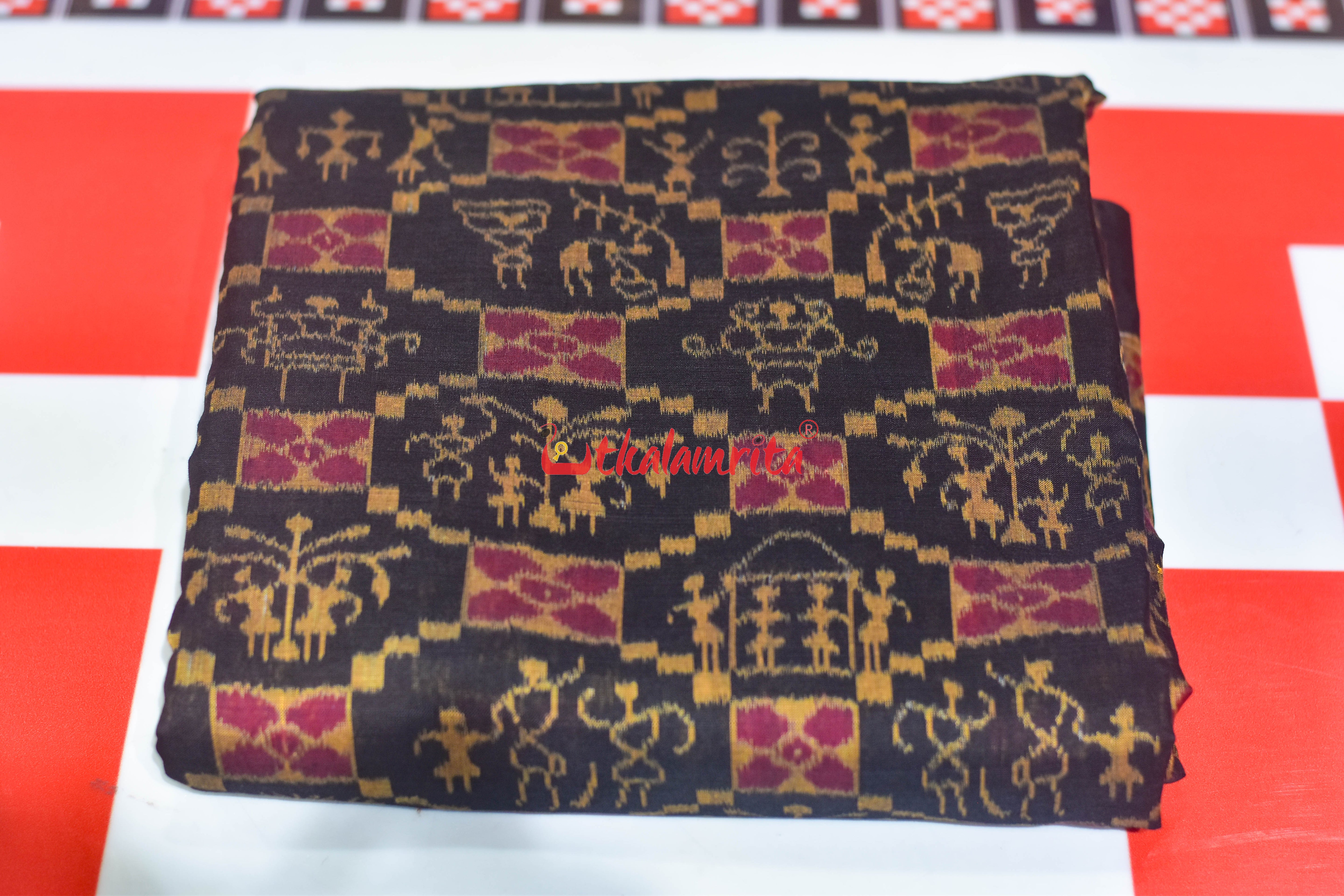 Black Mustard Tribal Them Sambalpuri Cotton (Fabric)