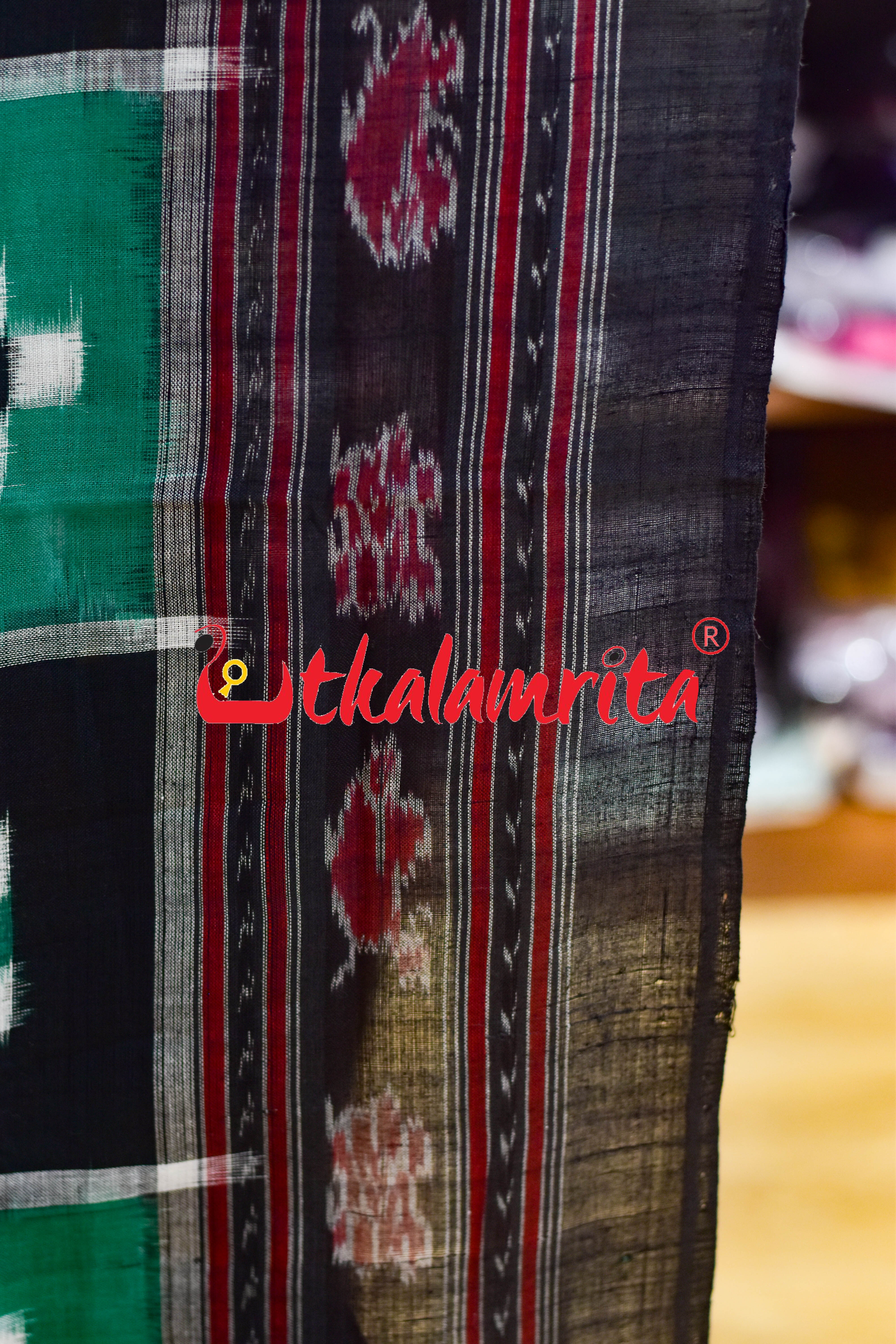 Black Green 4 Kothi Pasapali Sambalpuri (Dupatta)
