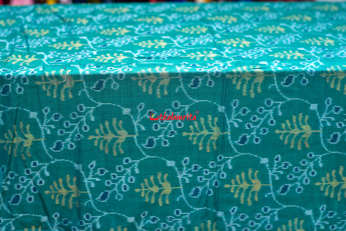 green yellow lata Patra cotton fabric