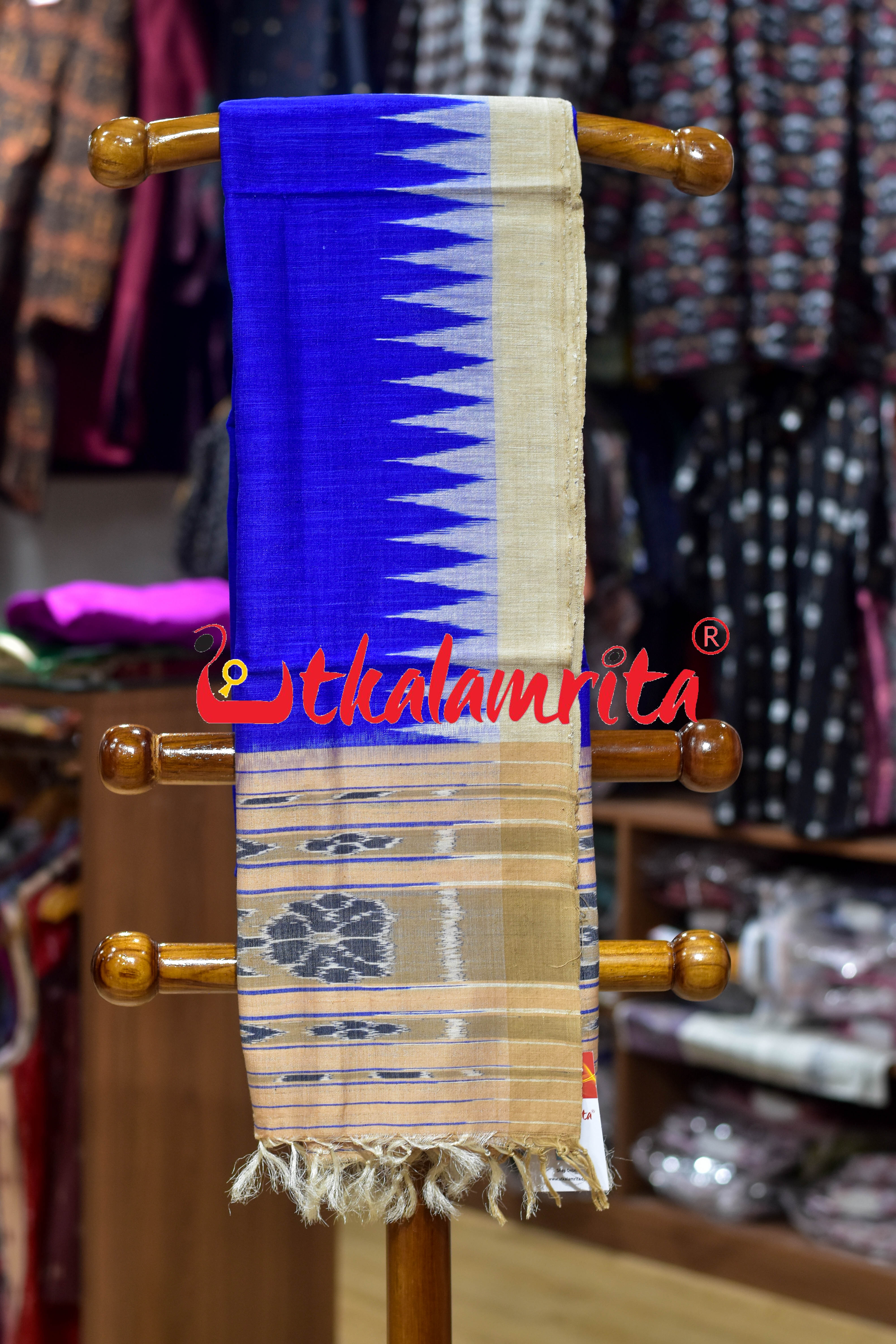 Blue Ikat Gopalpur Tussar (Dupatta)