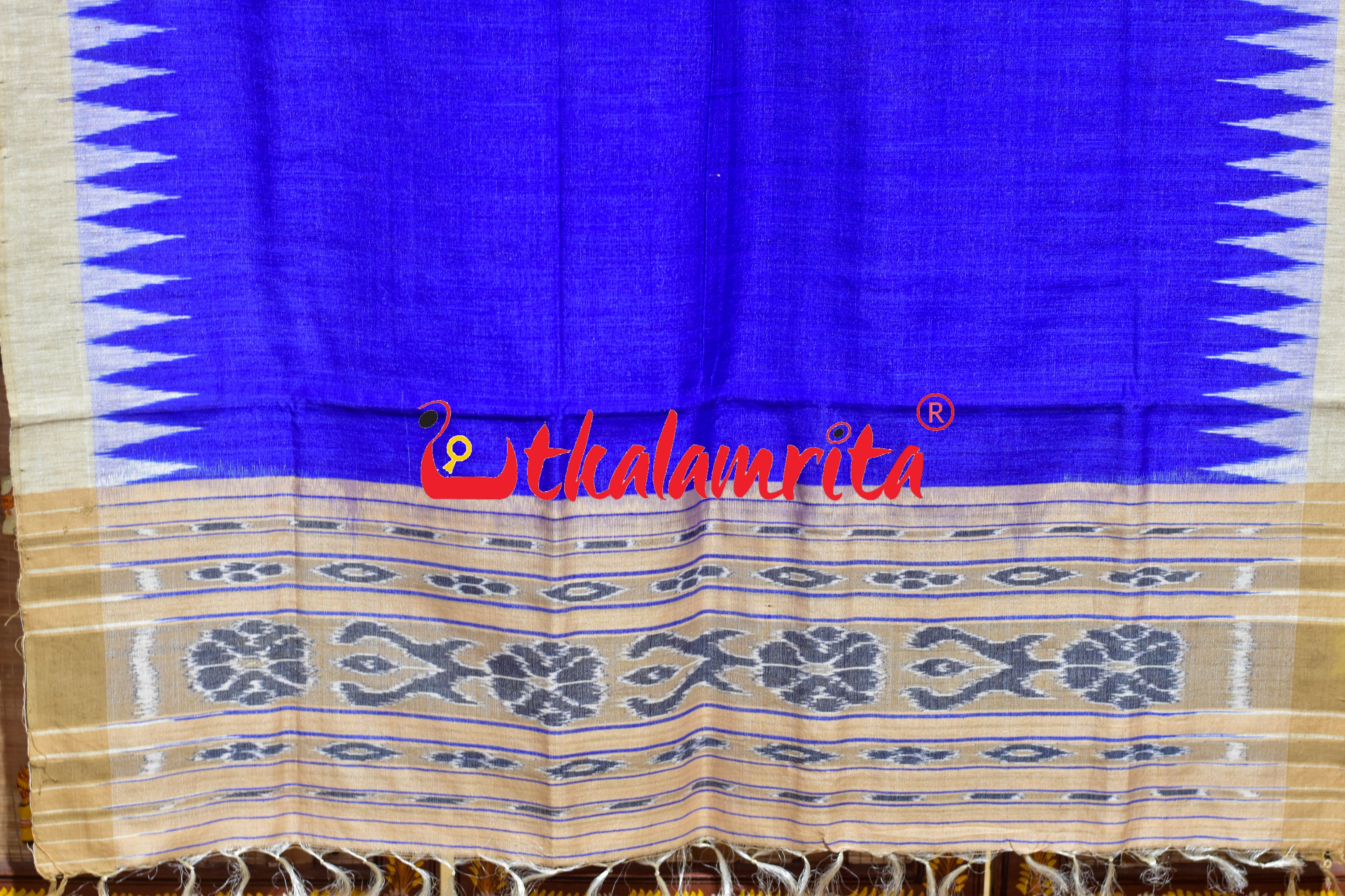 Blue Ikat Gopalpur Tussar (Dupatta)