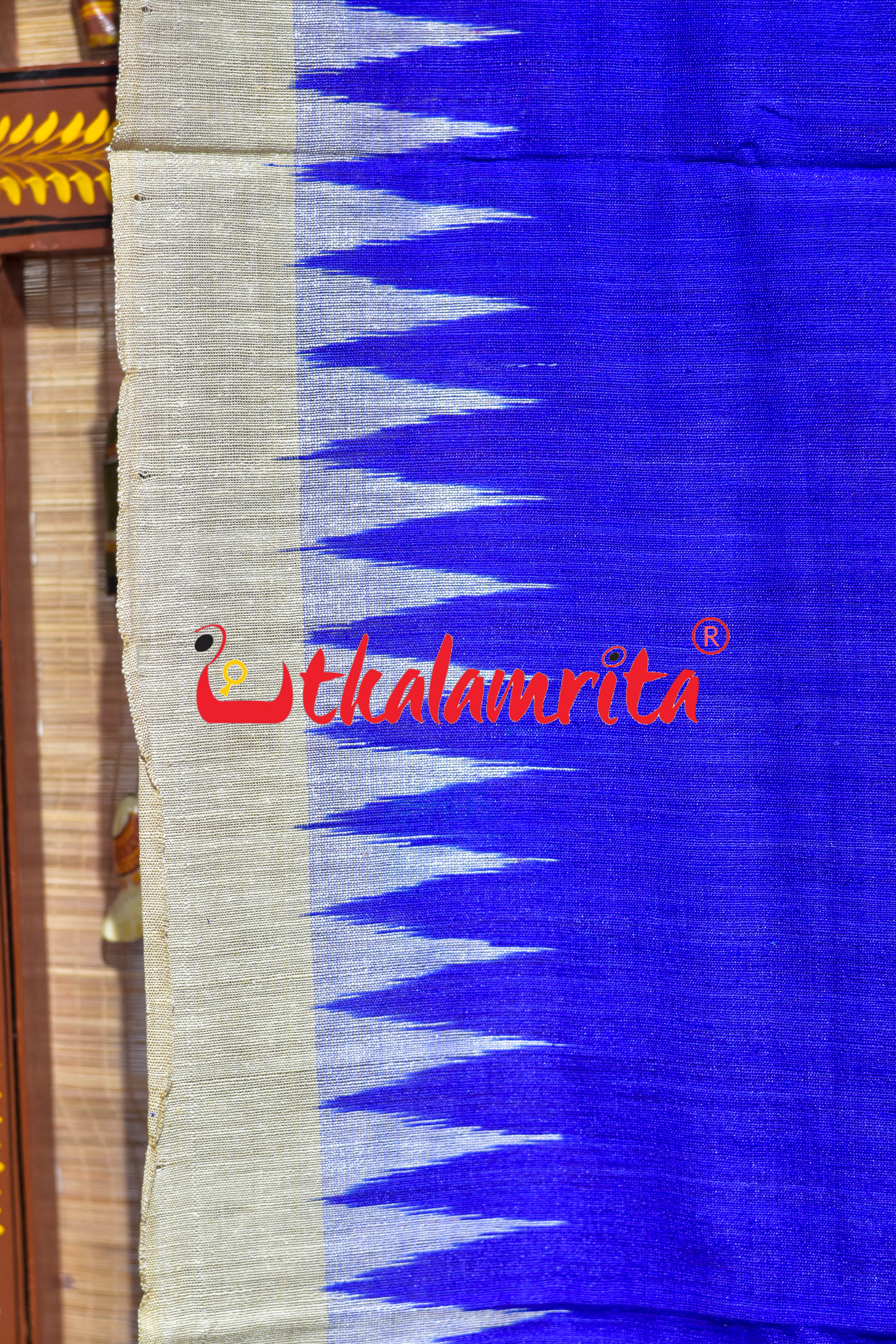 Blue Ikat Gopalpur Tussar (Dupatta)
