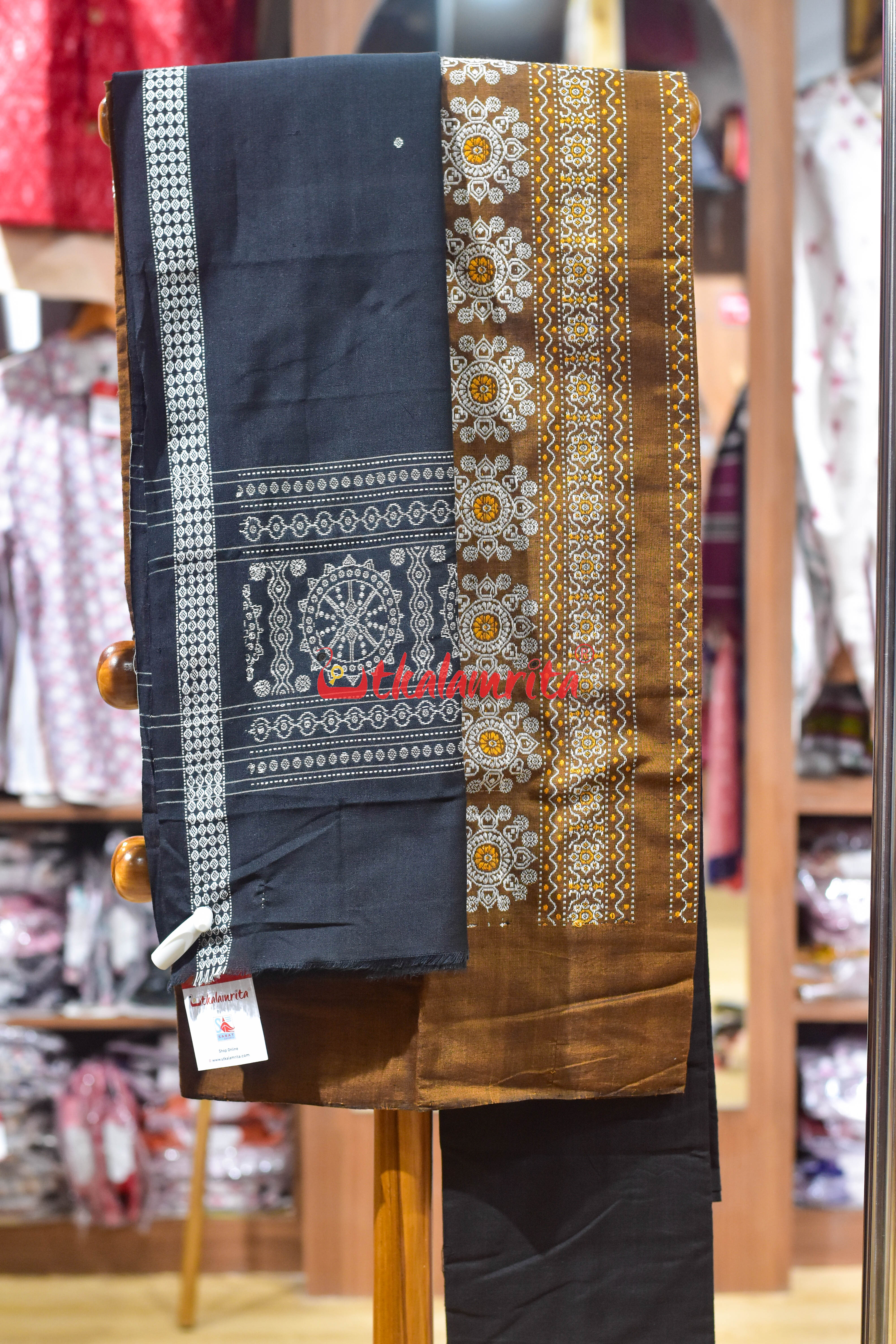 Light Brown Flower Bomkai Cotton Dress Set