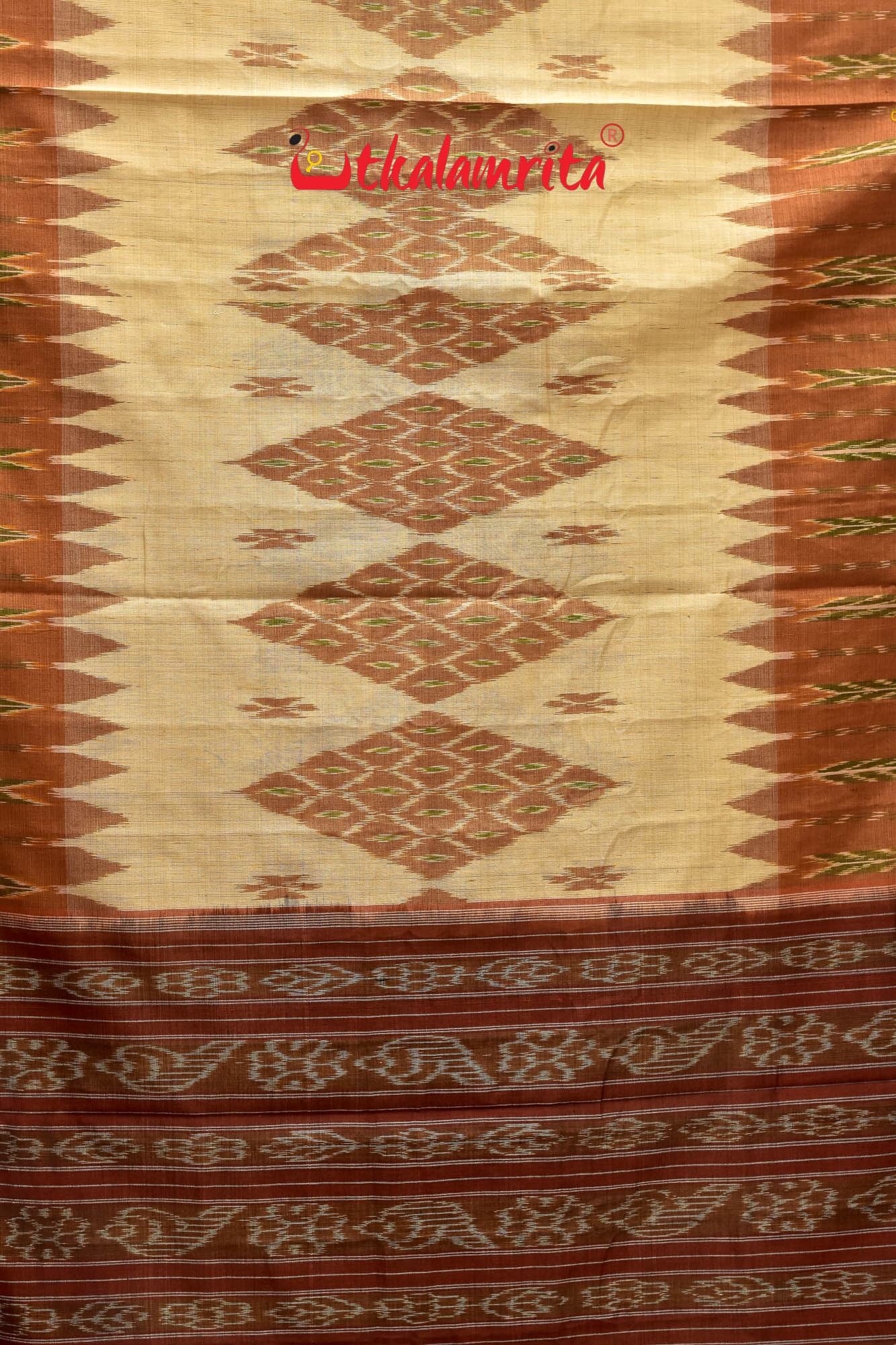 Rust Chandan Dhanpatri Khandua Cotton Saree