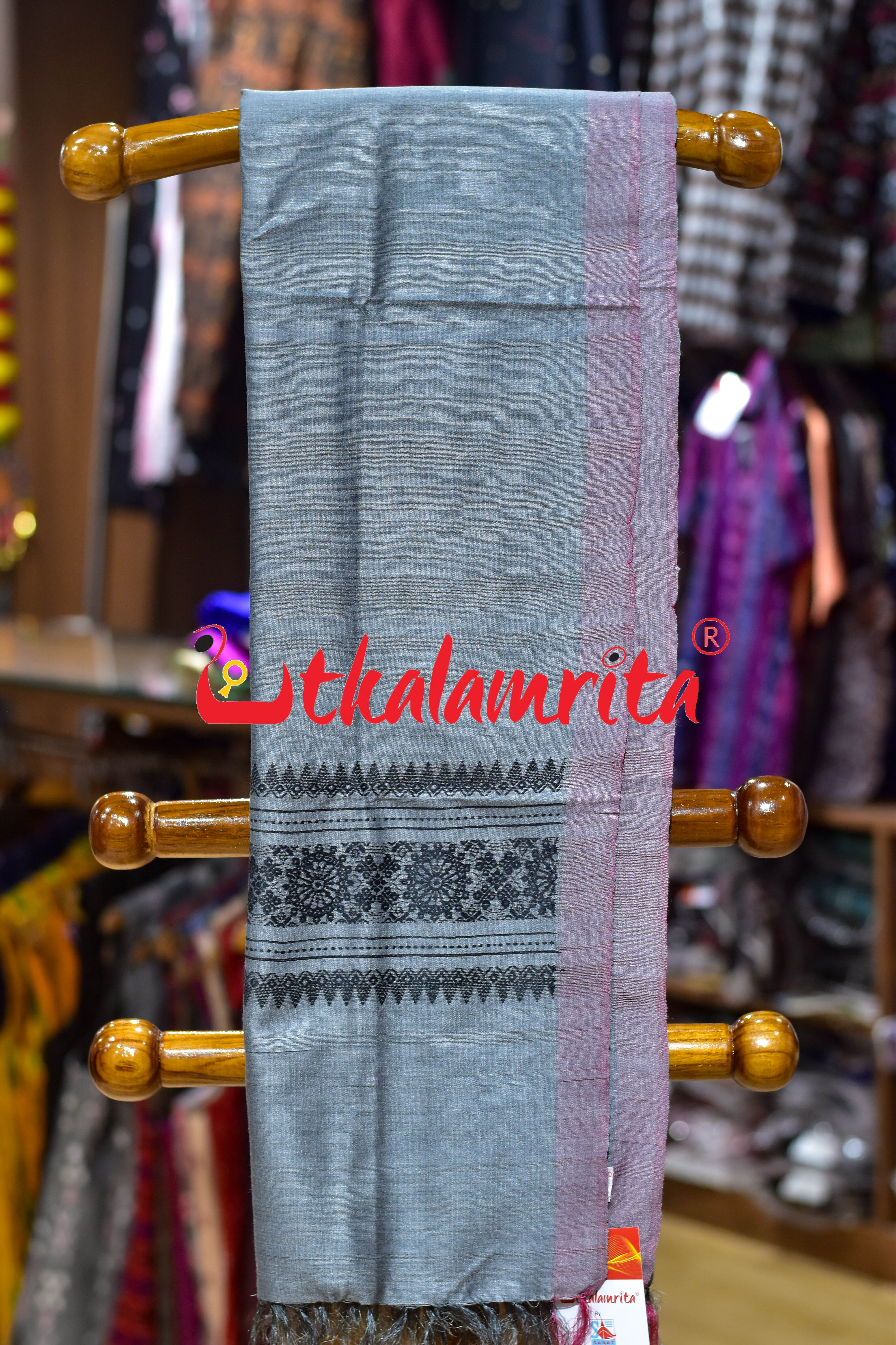 Grey Black Eri Tussar Jala Tussar (Dupatta)