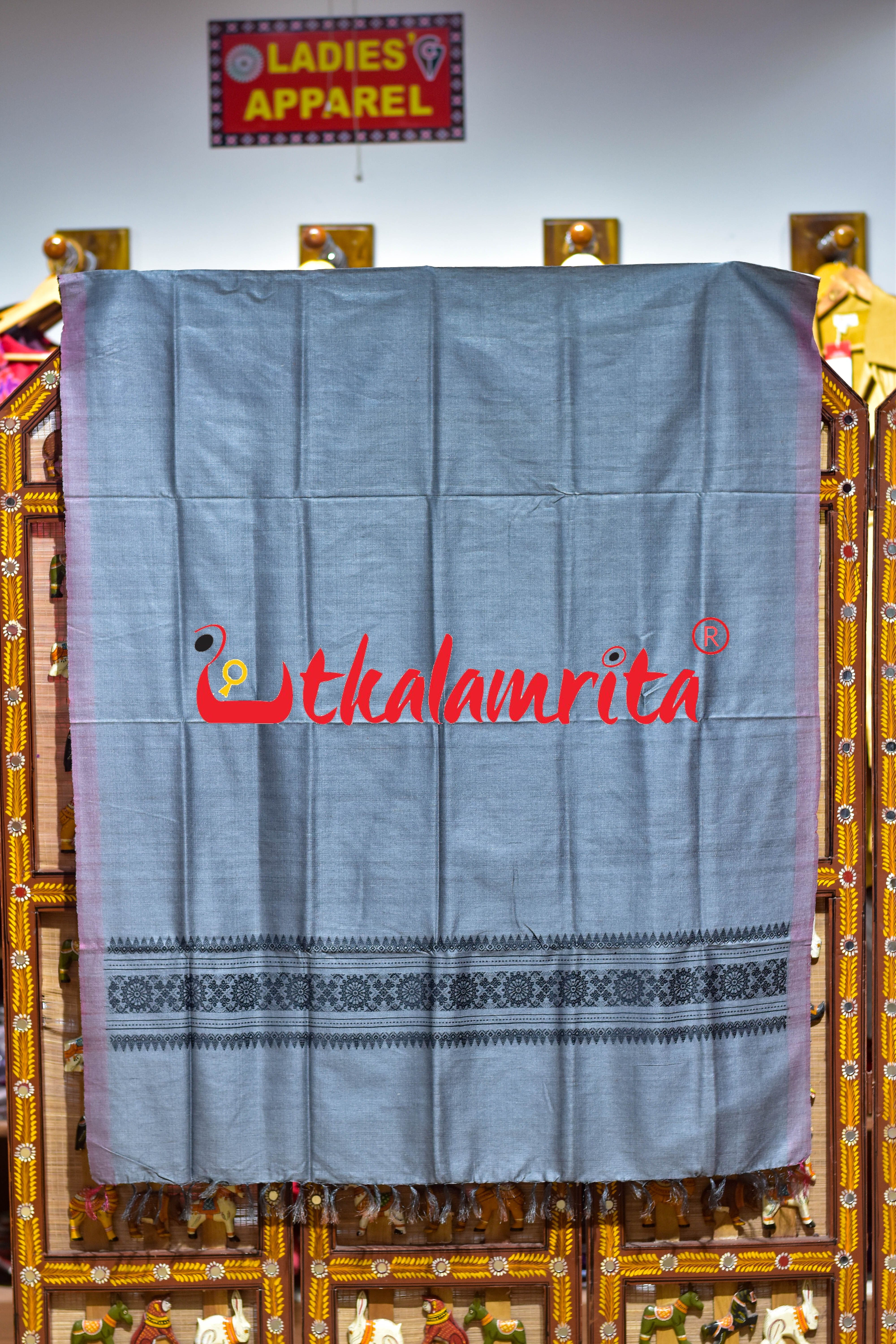 Grey Black Eri Tussar Jala Tussar (Dupatta)
