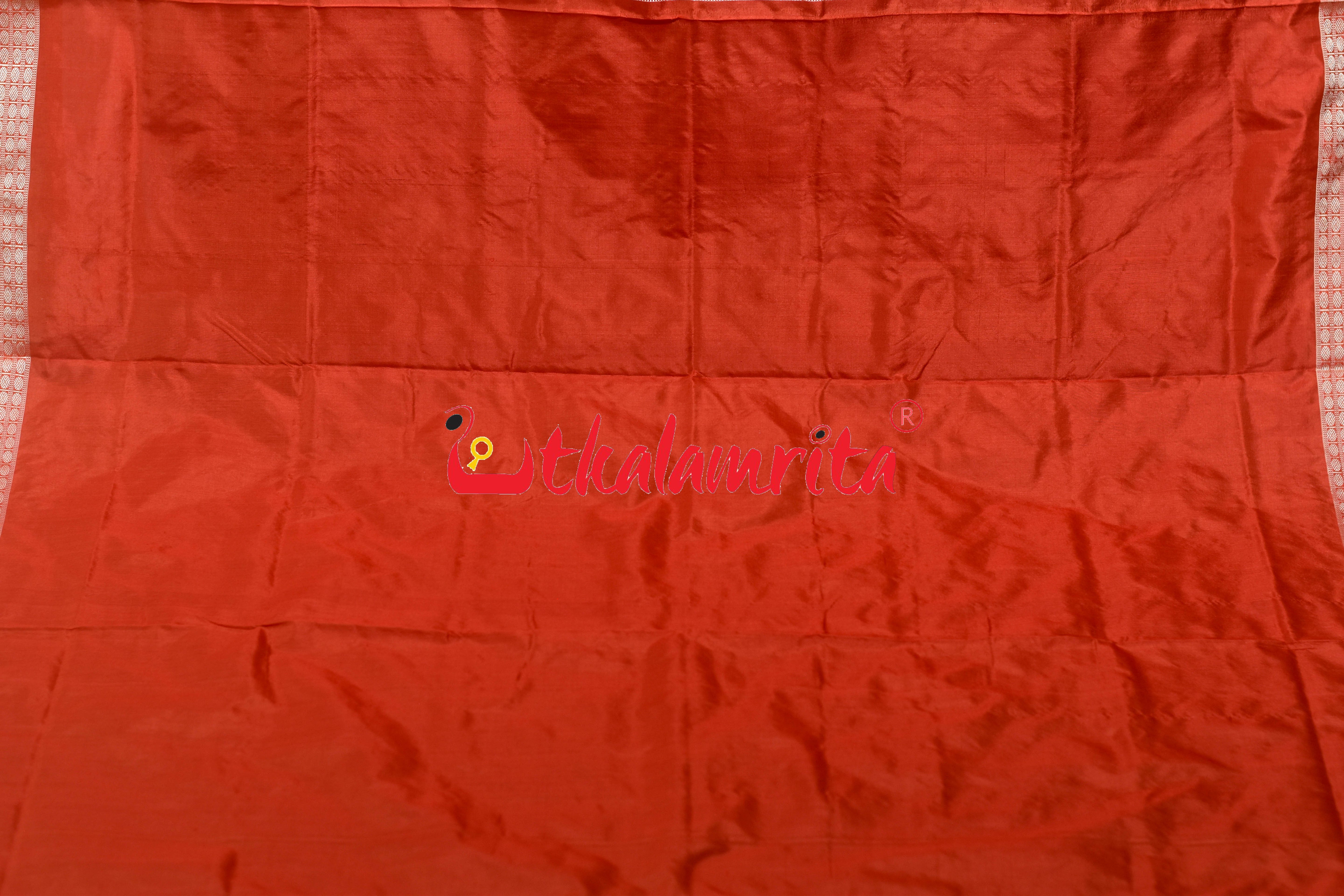 Coffee Maroon Orange Dhadi Nabakothi Silk Saree