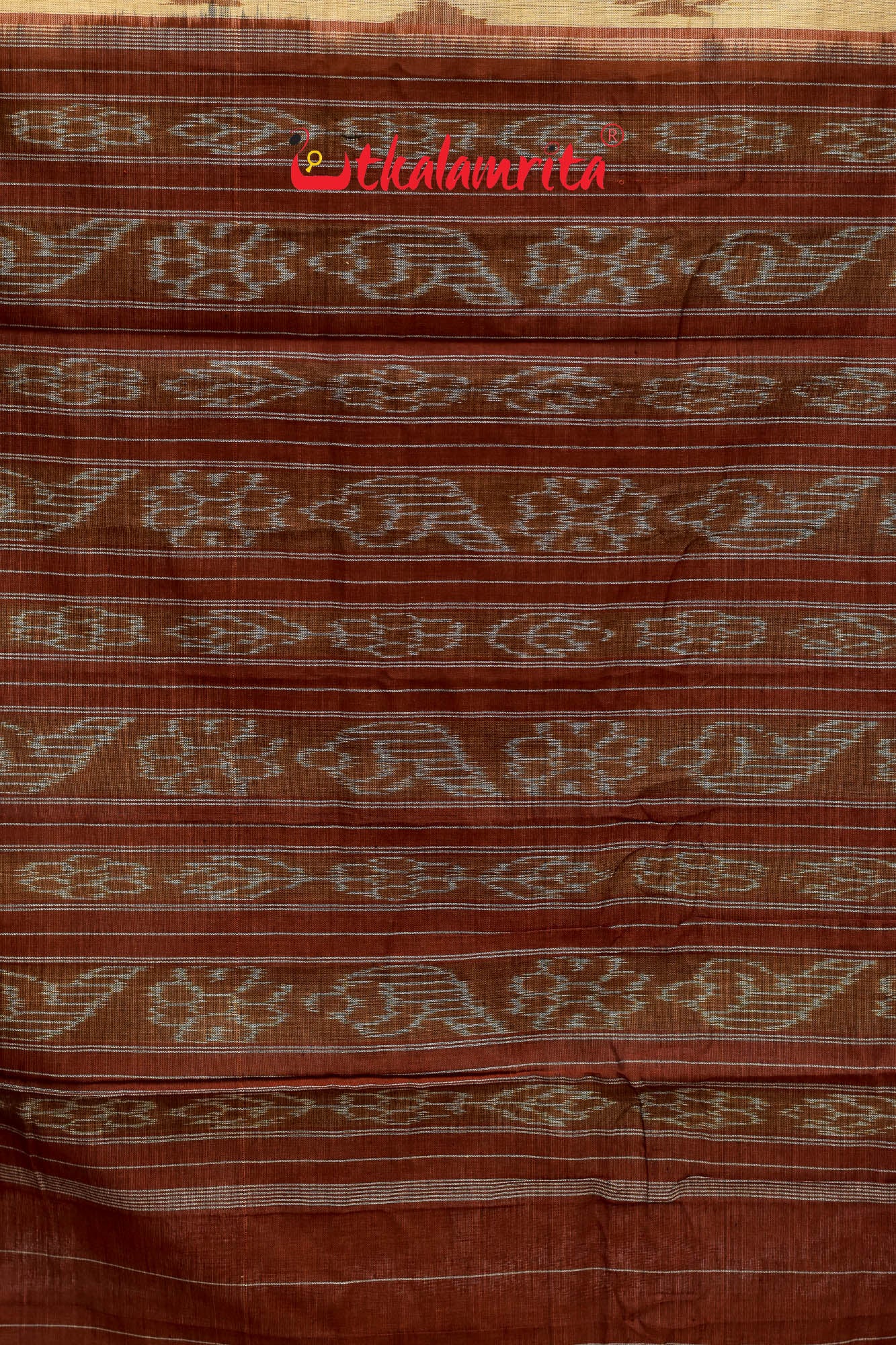 Rust Chandan Dhanpatri Khandua Cotton Saree