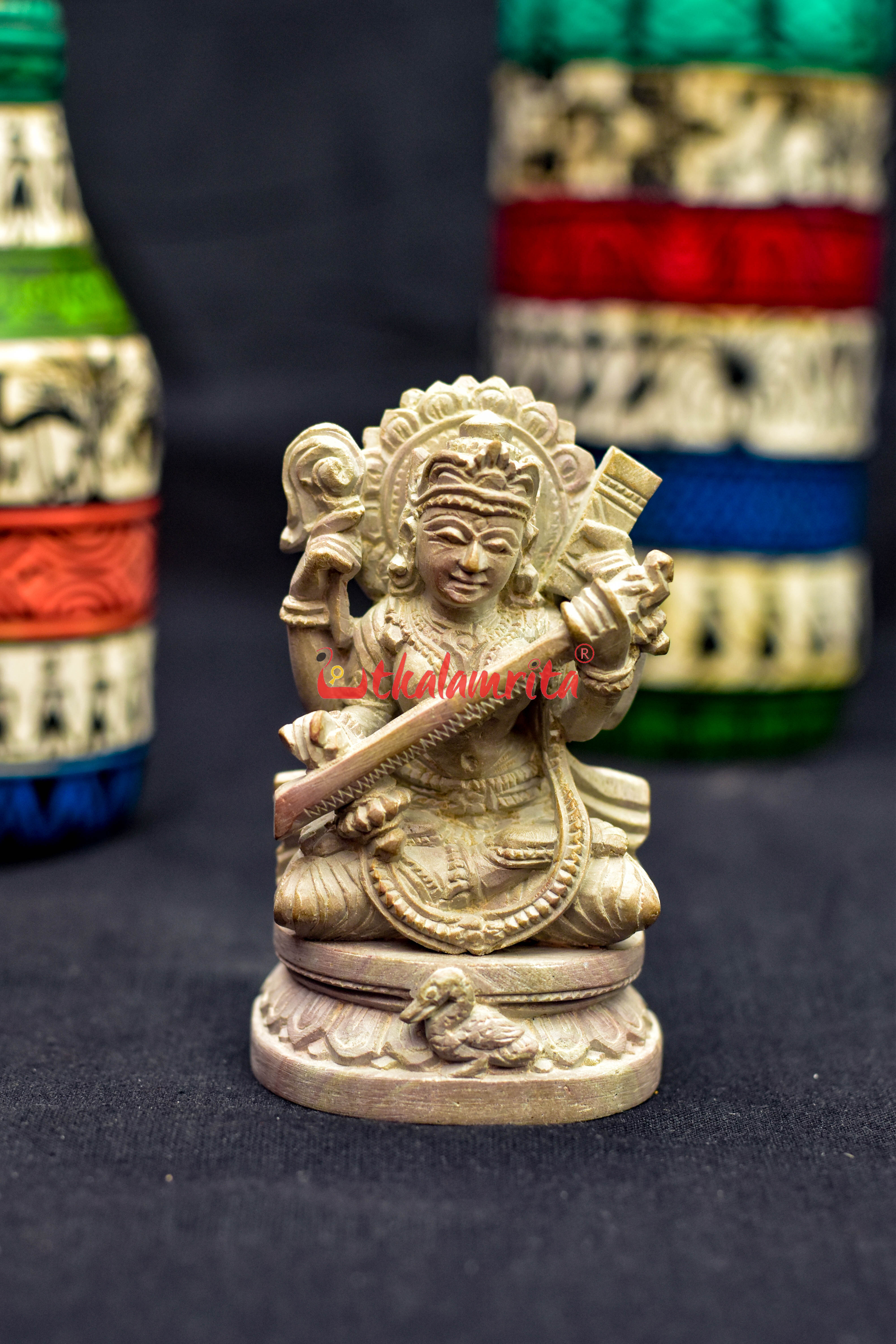 Saraswati Konark Stone Carving Idol