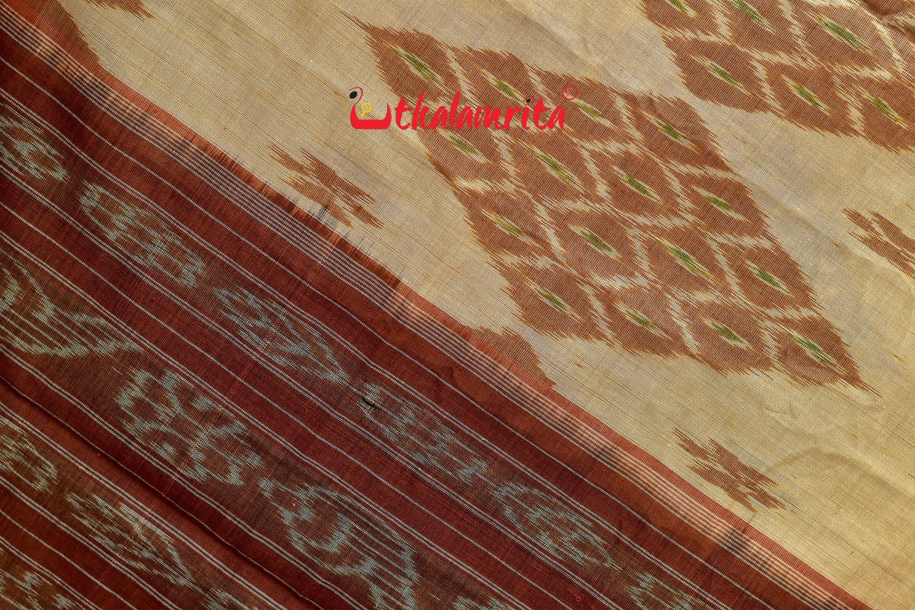 Rust Chandan Dhanpatri Khandua Cotton Saree