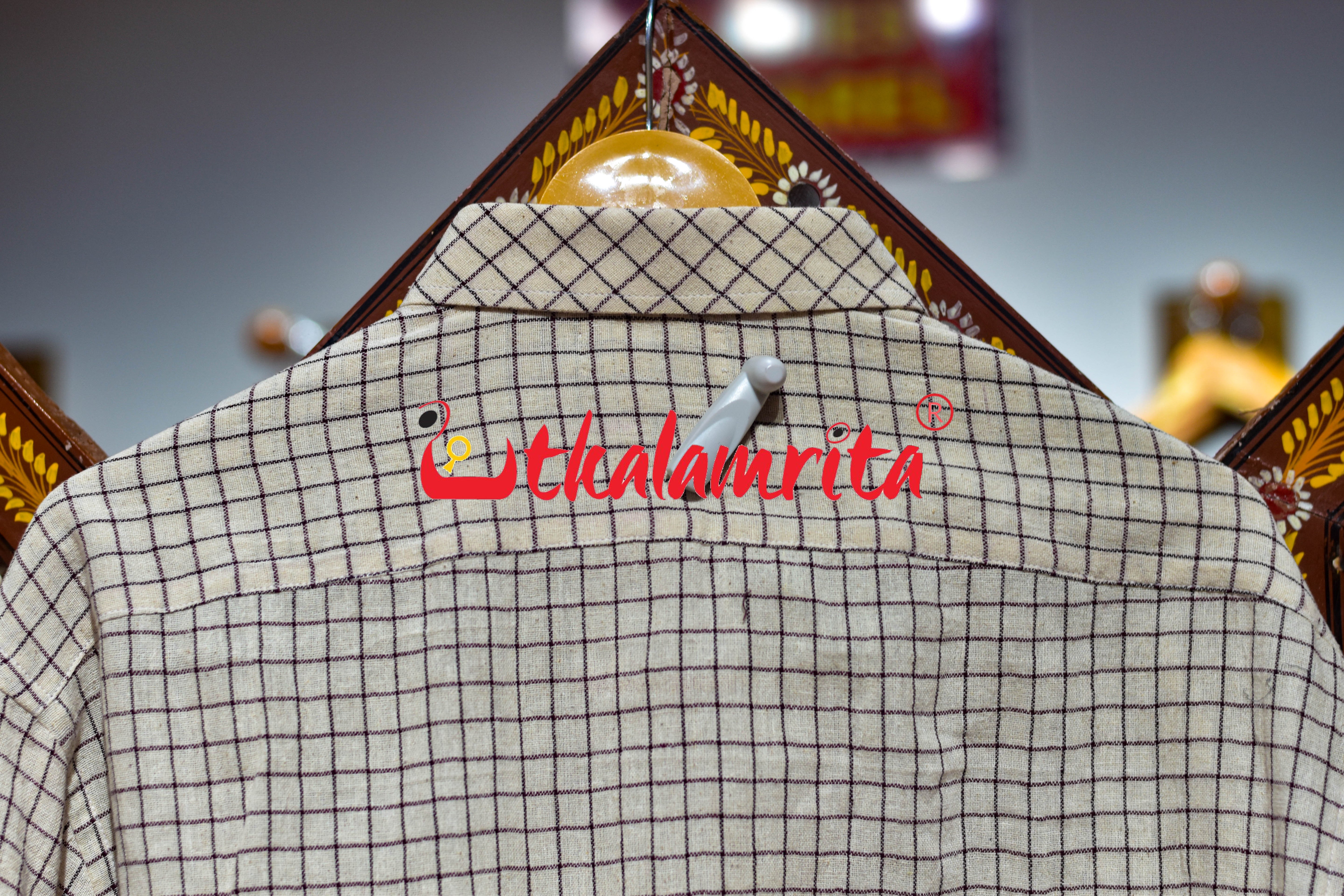 Off White Black Check Kotpad (Men's Full Shirt)