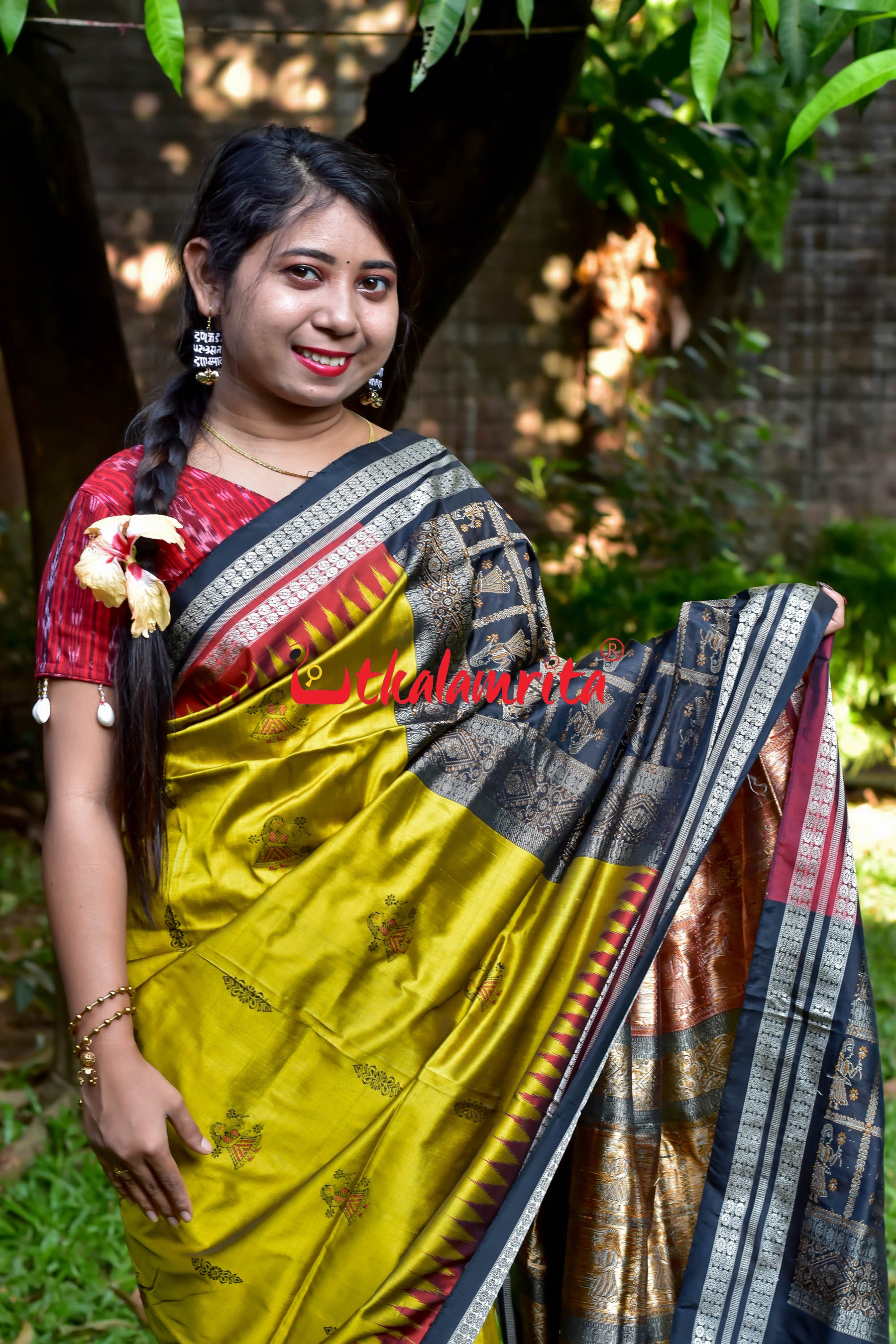 Swarnalata Doll Bomkai Double Border Silk Saree