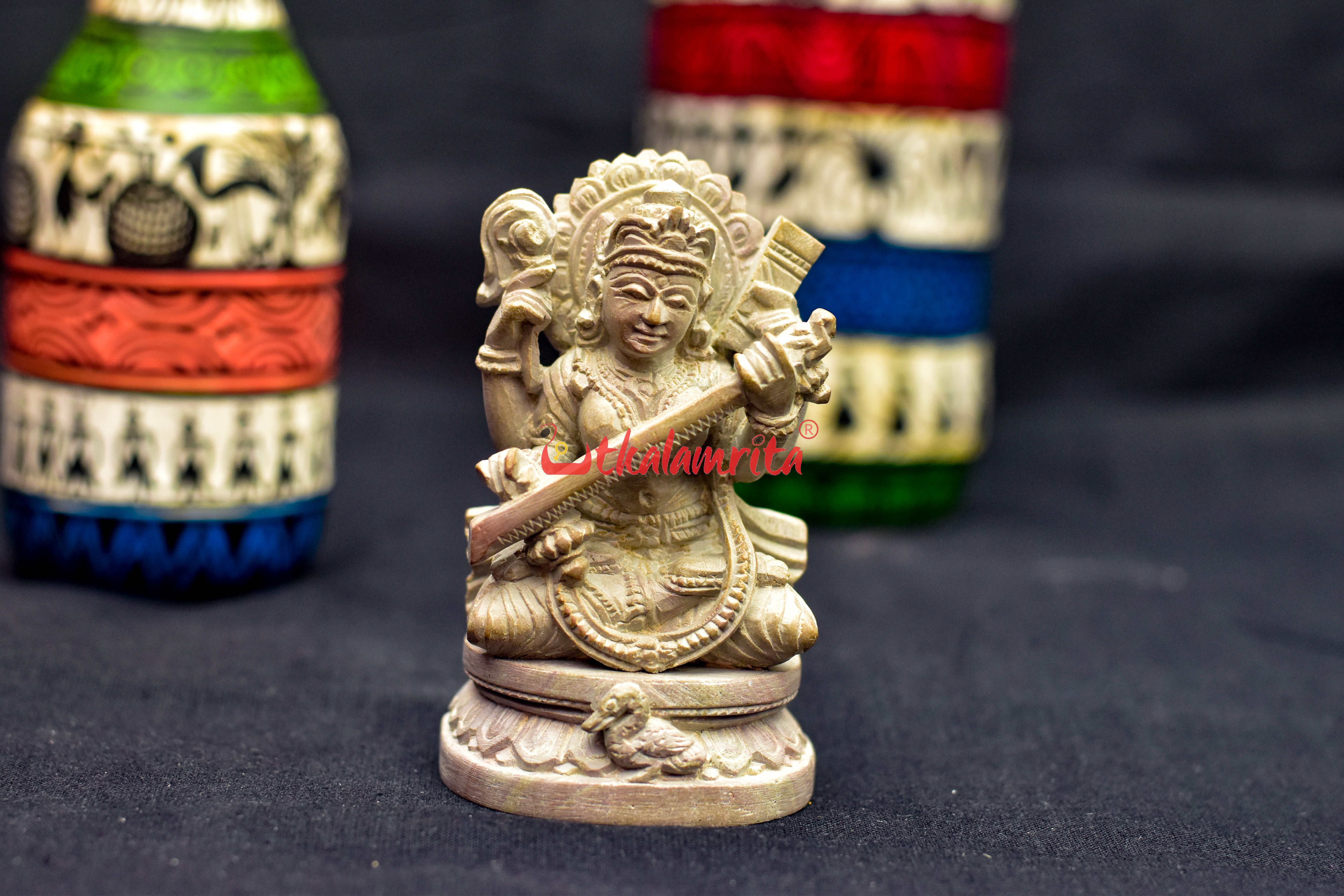 Saraswati Konark Stone Carving Idol