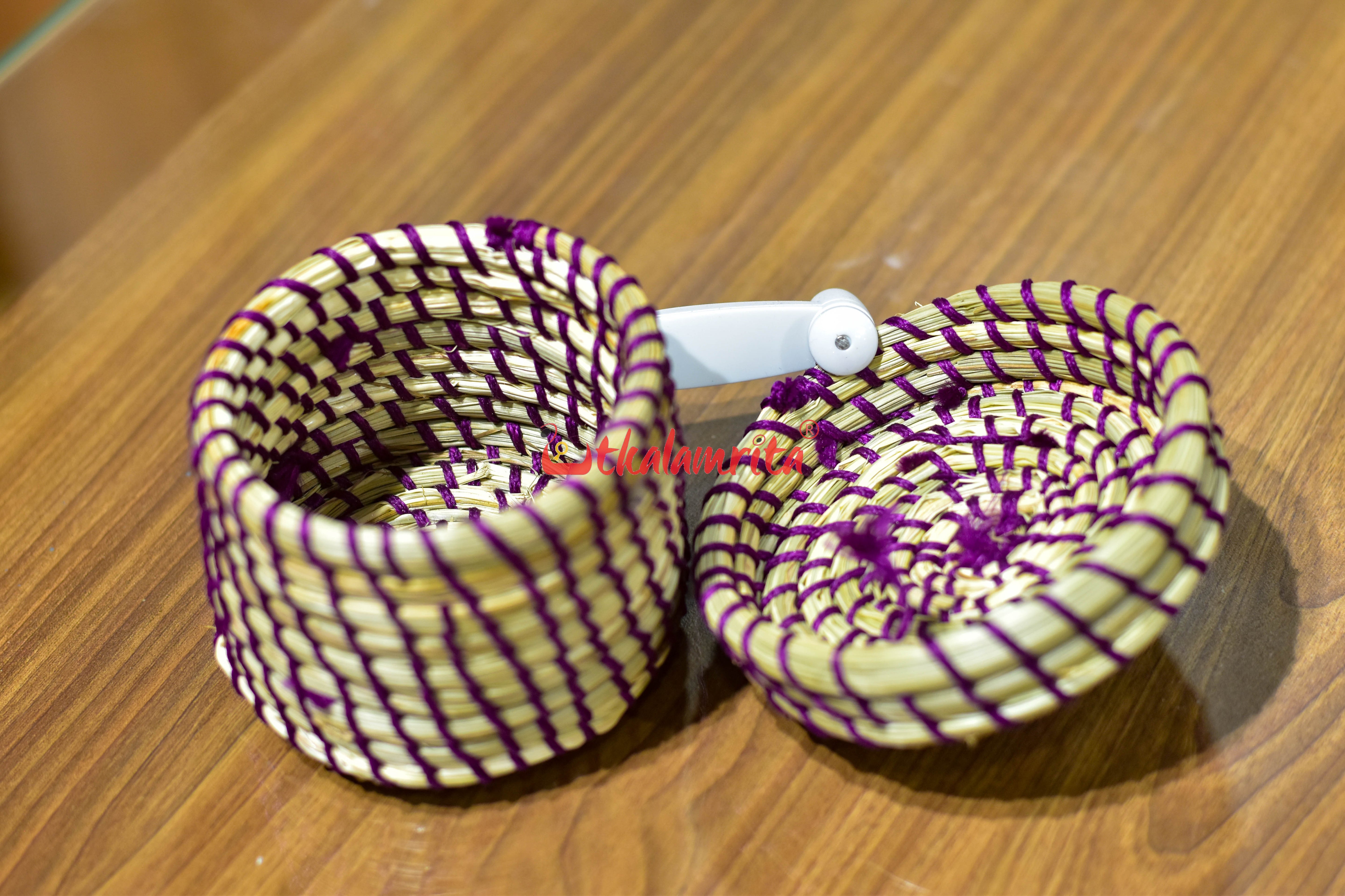 Sabai Grass Purple Thread Jewellery Box