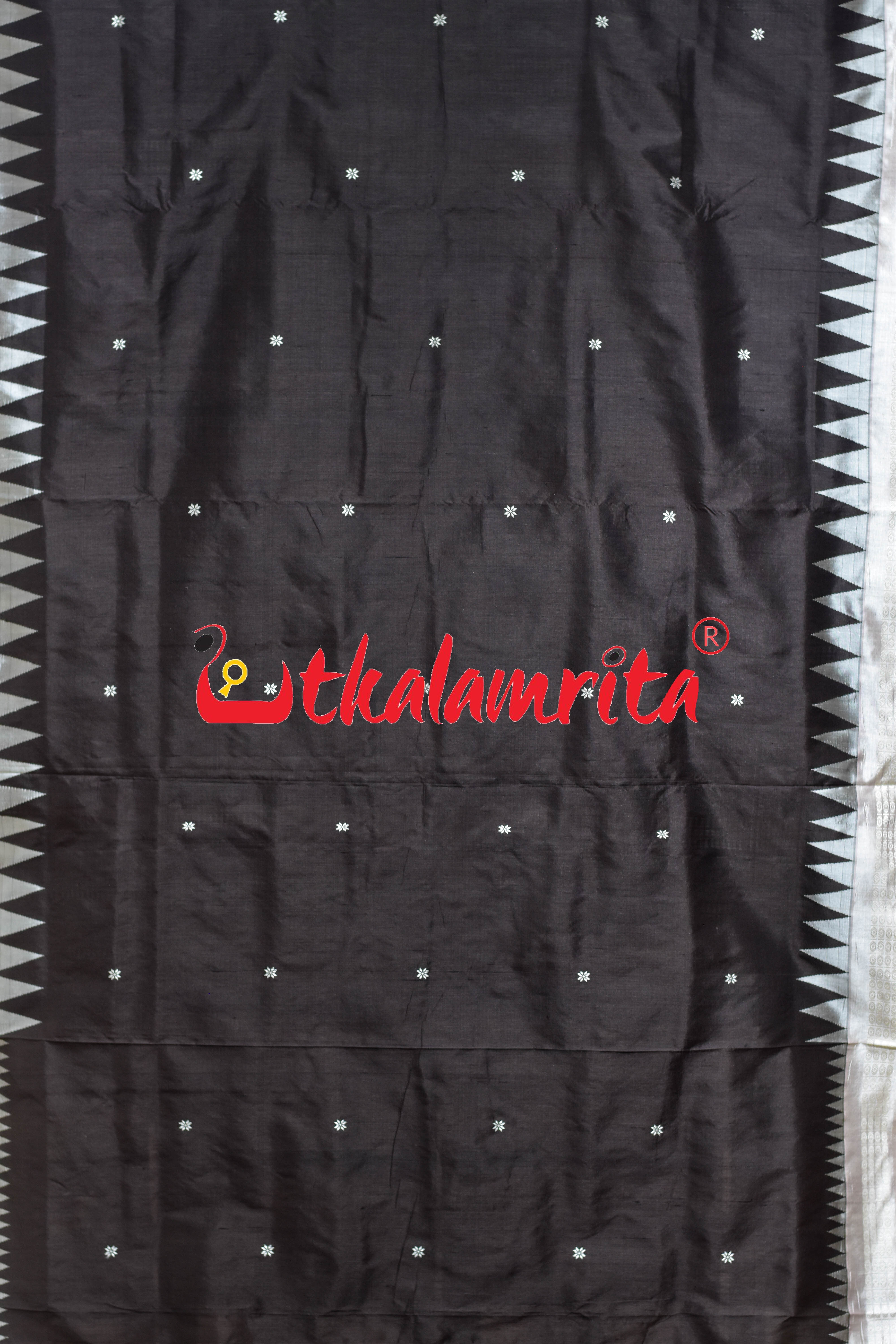 Natural Dye Black with Laakha Border Berhampuri Silk Saree