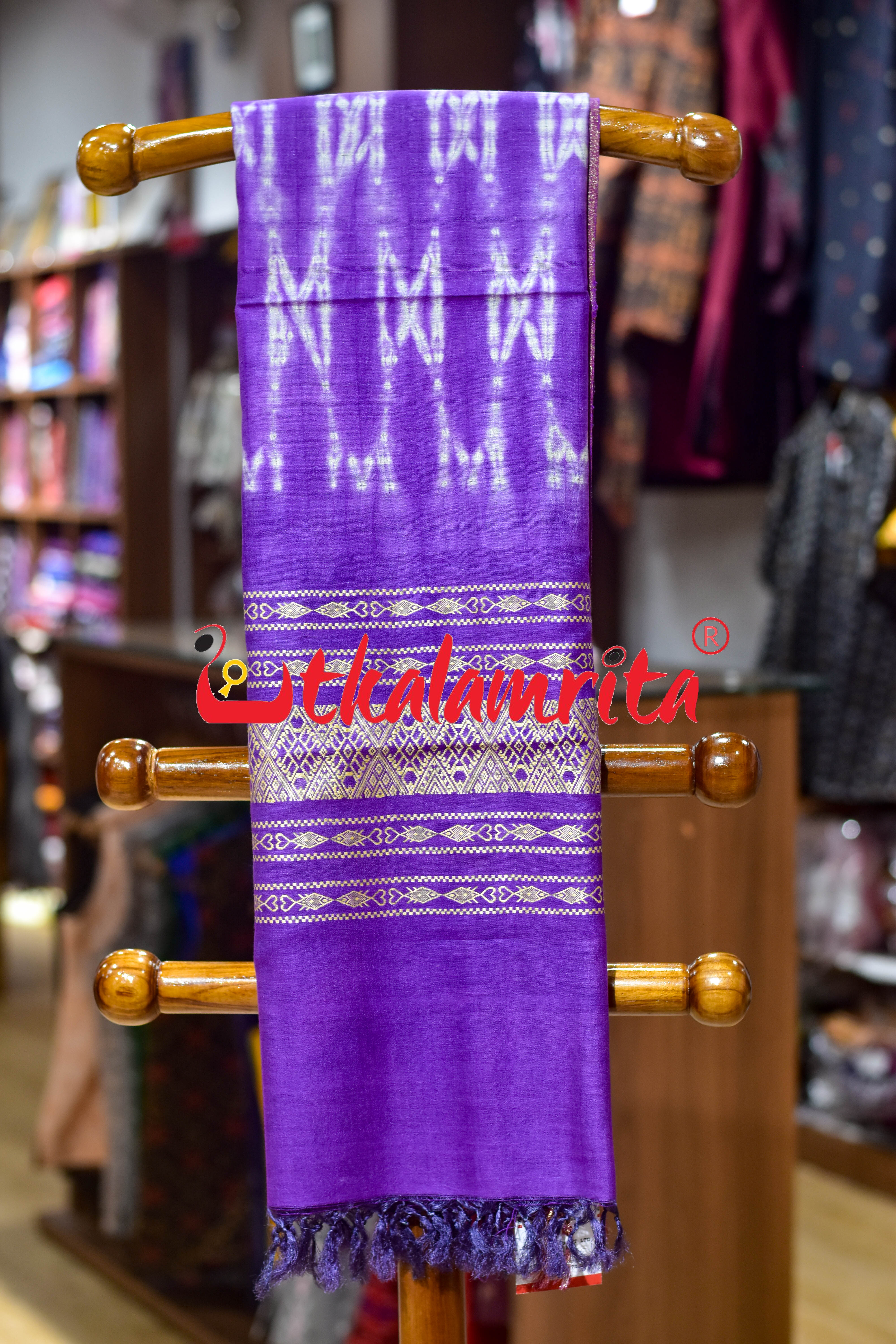 Violet Shibori with Jala Tussar (Dupatta)