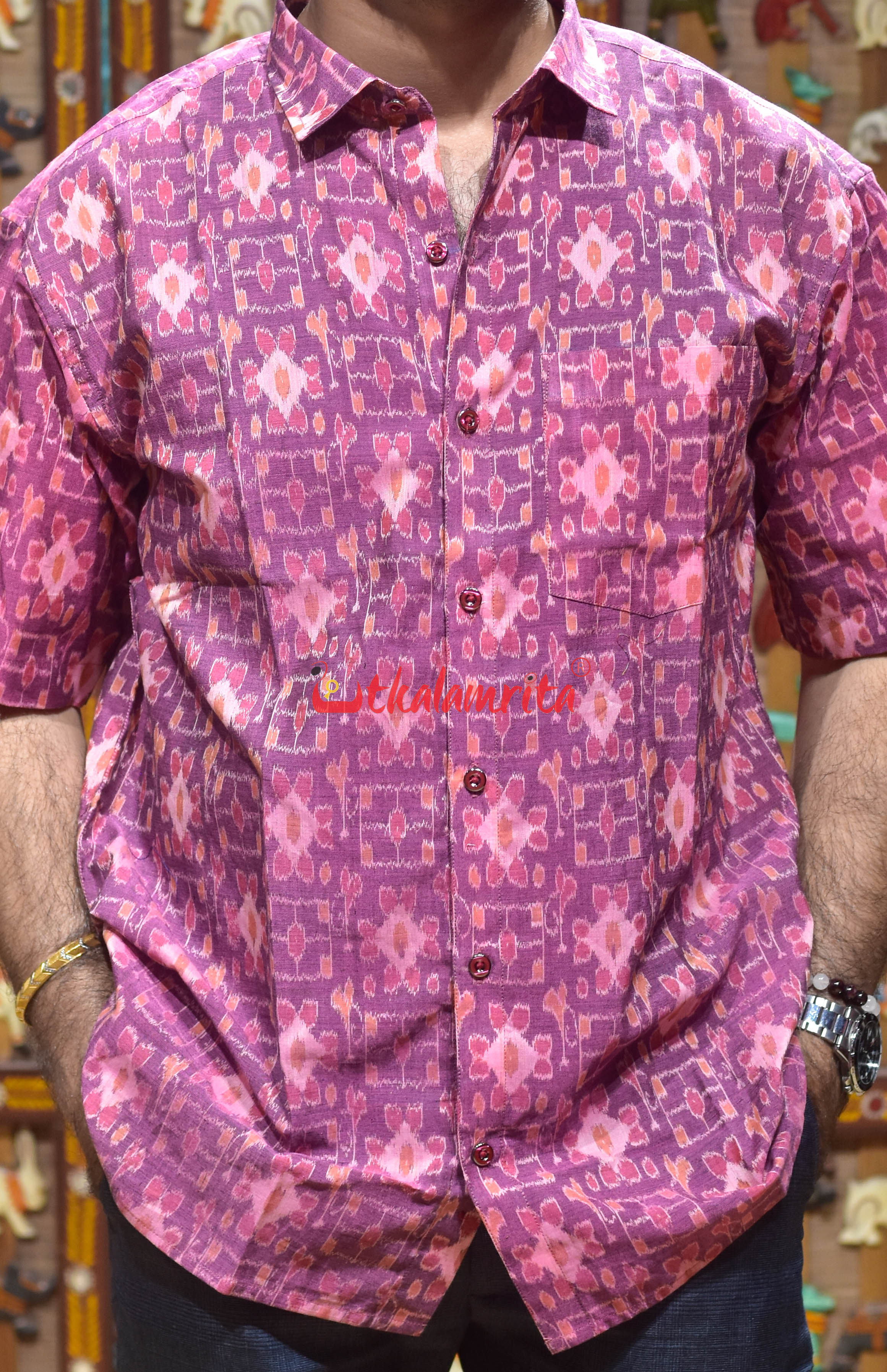Pink Computer Design (Men's Half Shirt)