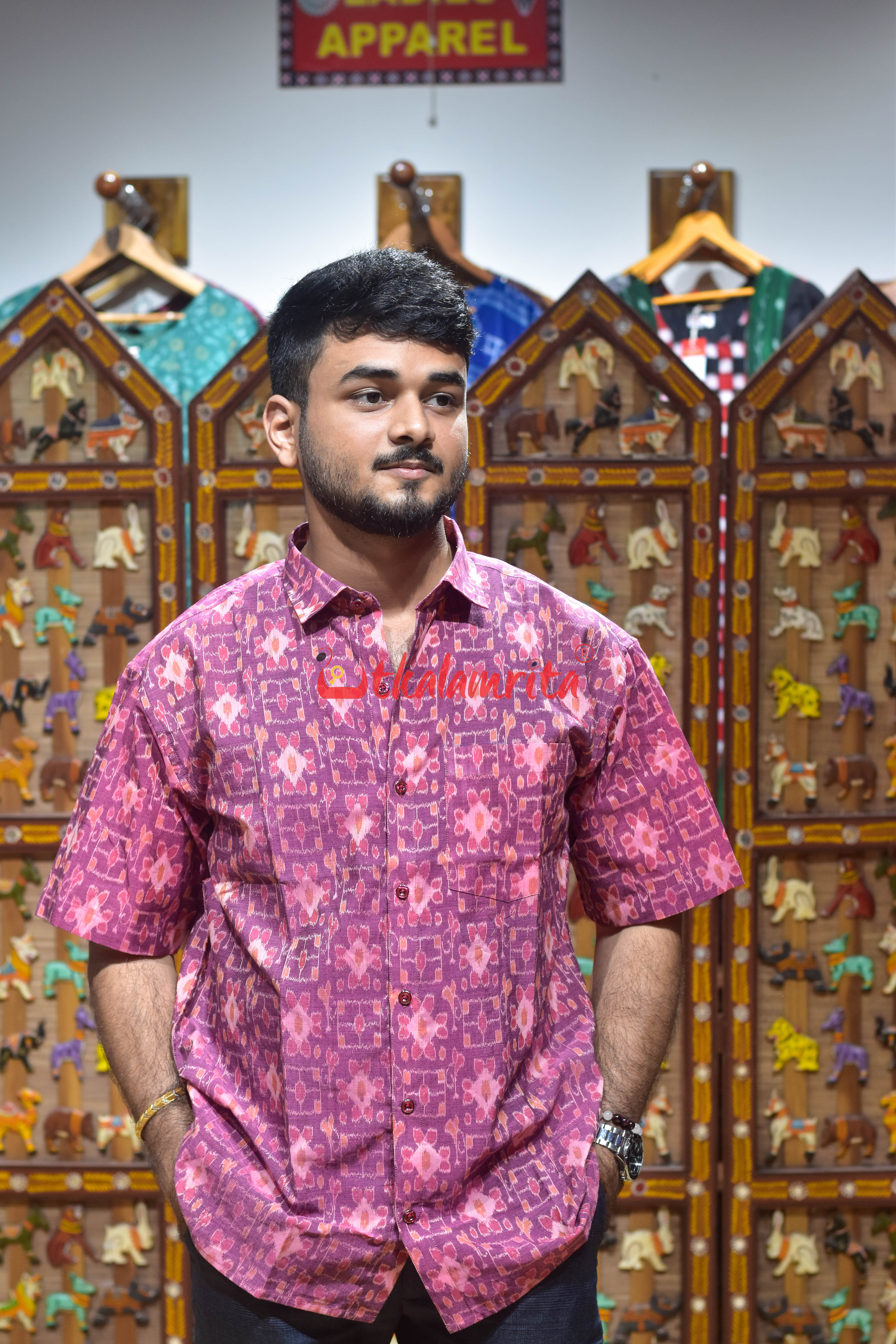 Pink Computer Design (Men's Half Shirt)