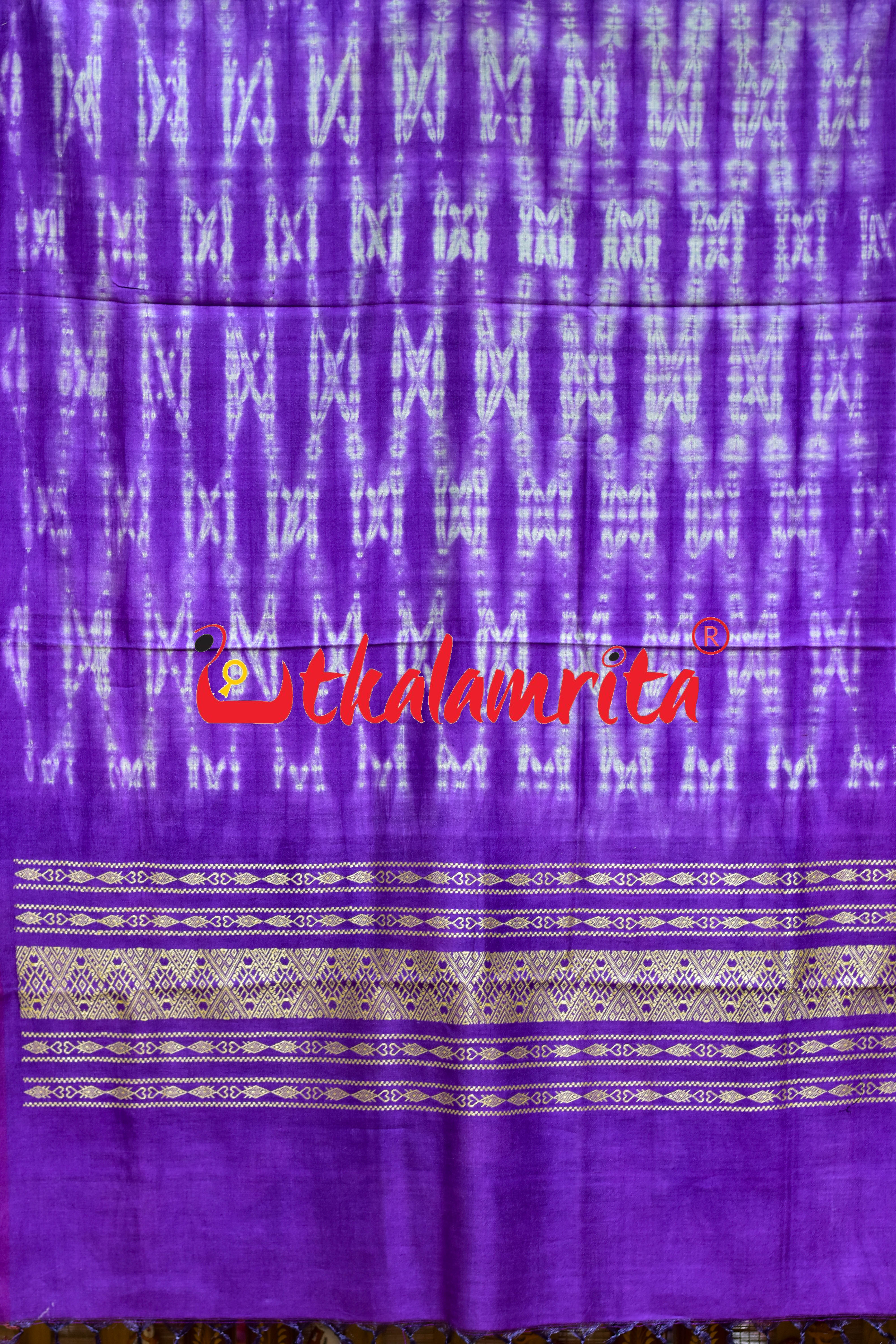 Violet Shibori with Jala Tussar (Dupatta)