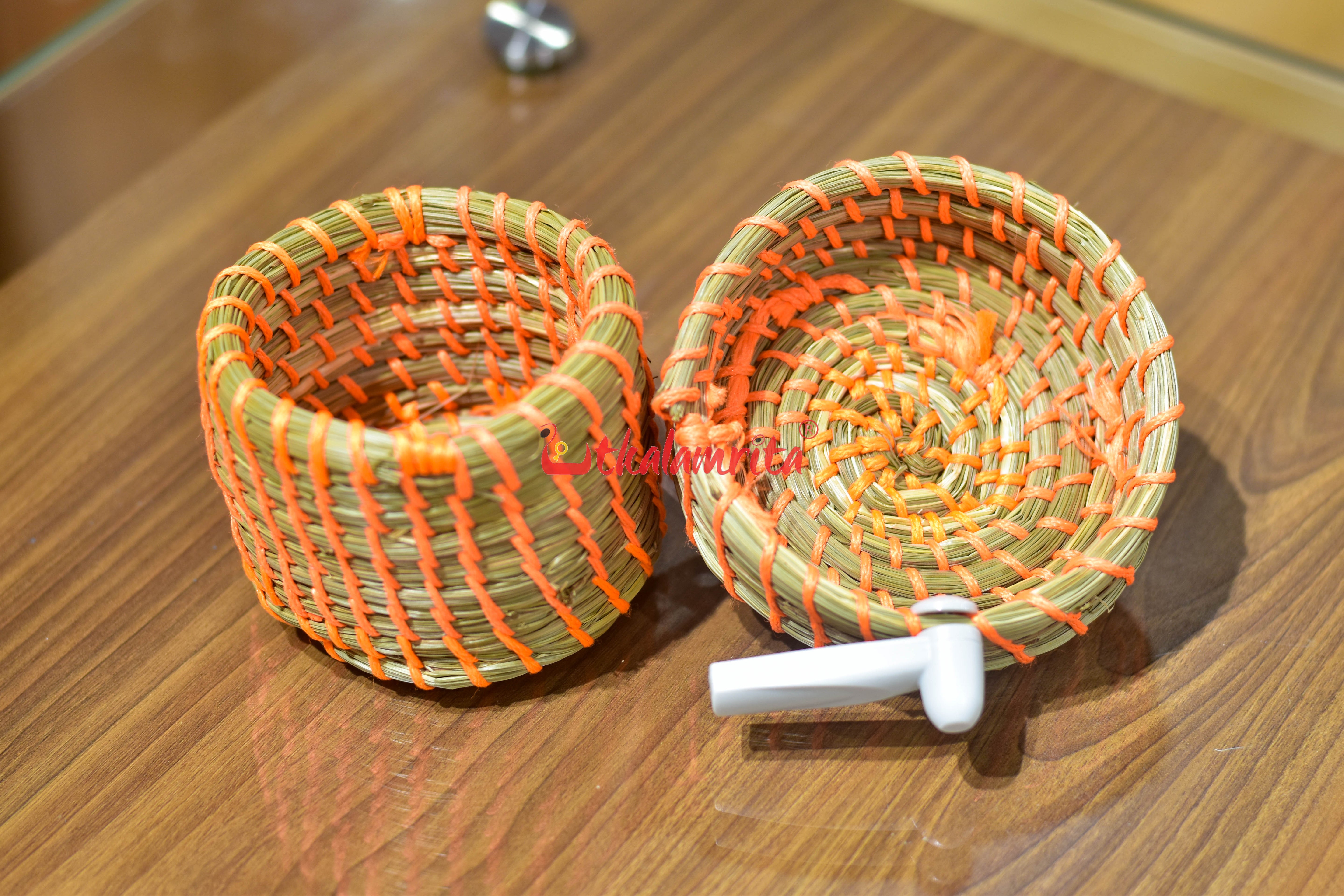 Sabai Grass Fluorescent Orange Thread Jewellery Box