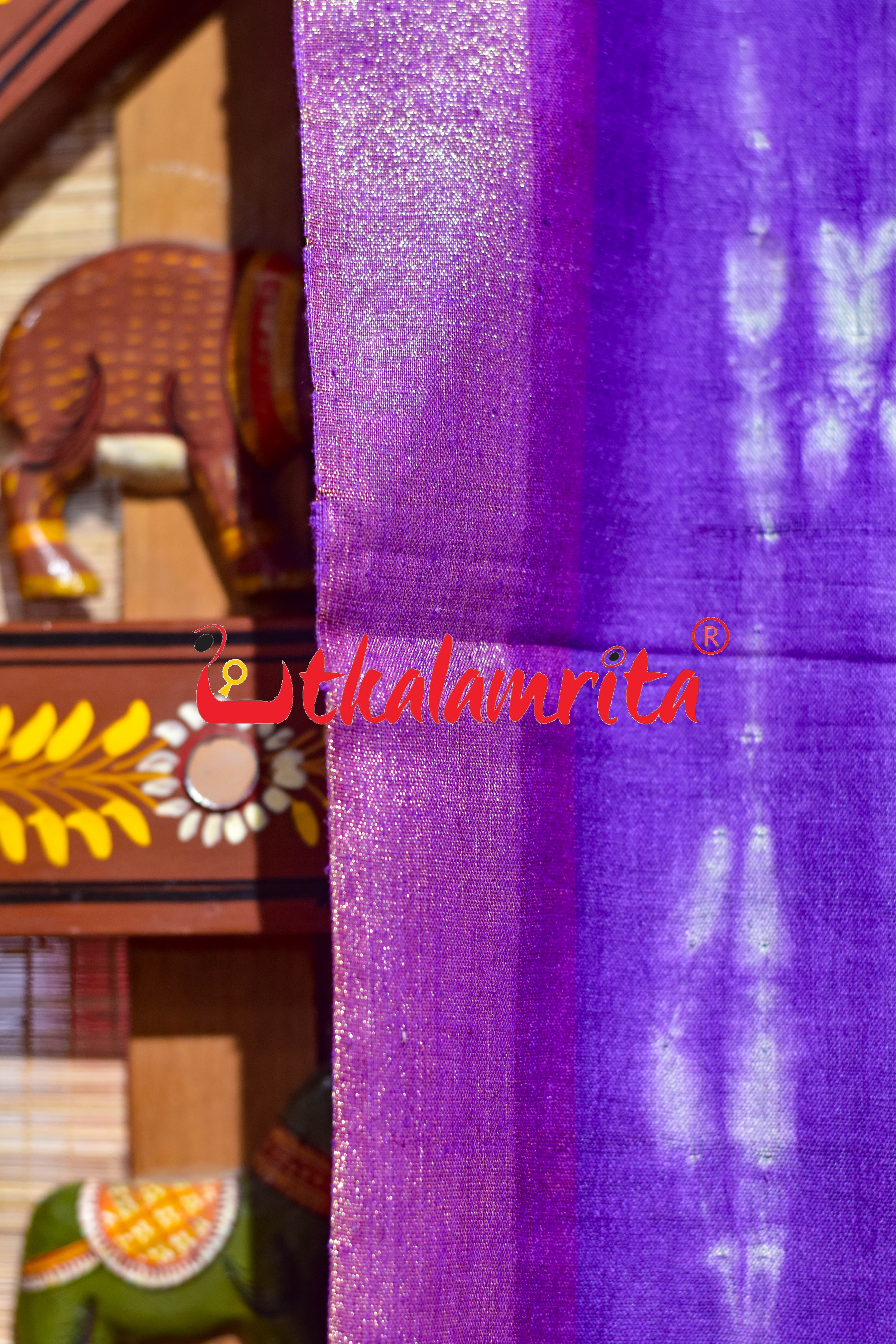 Violet Shibori with Jala Tussar (Dupatta)