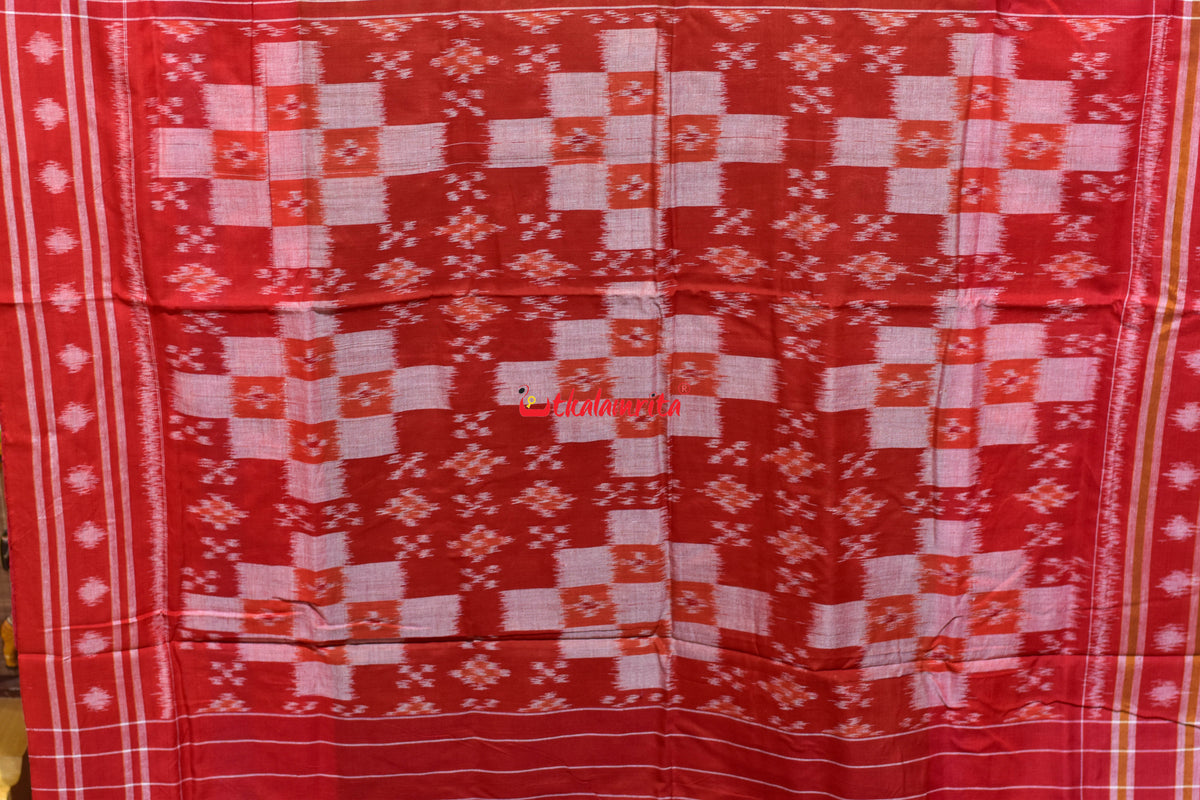 Mehendi Red Tribal Hathi Khandua Cotton Saree