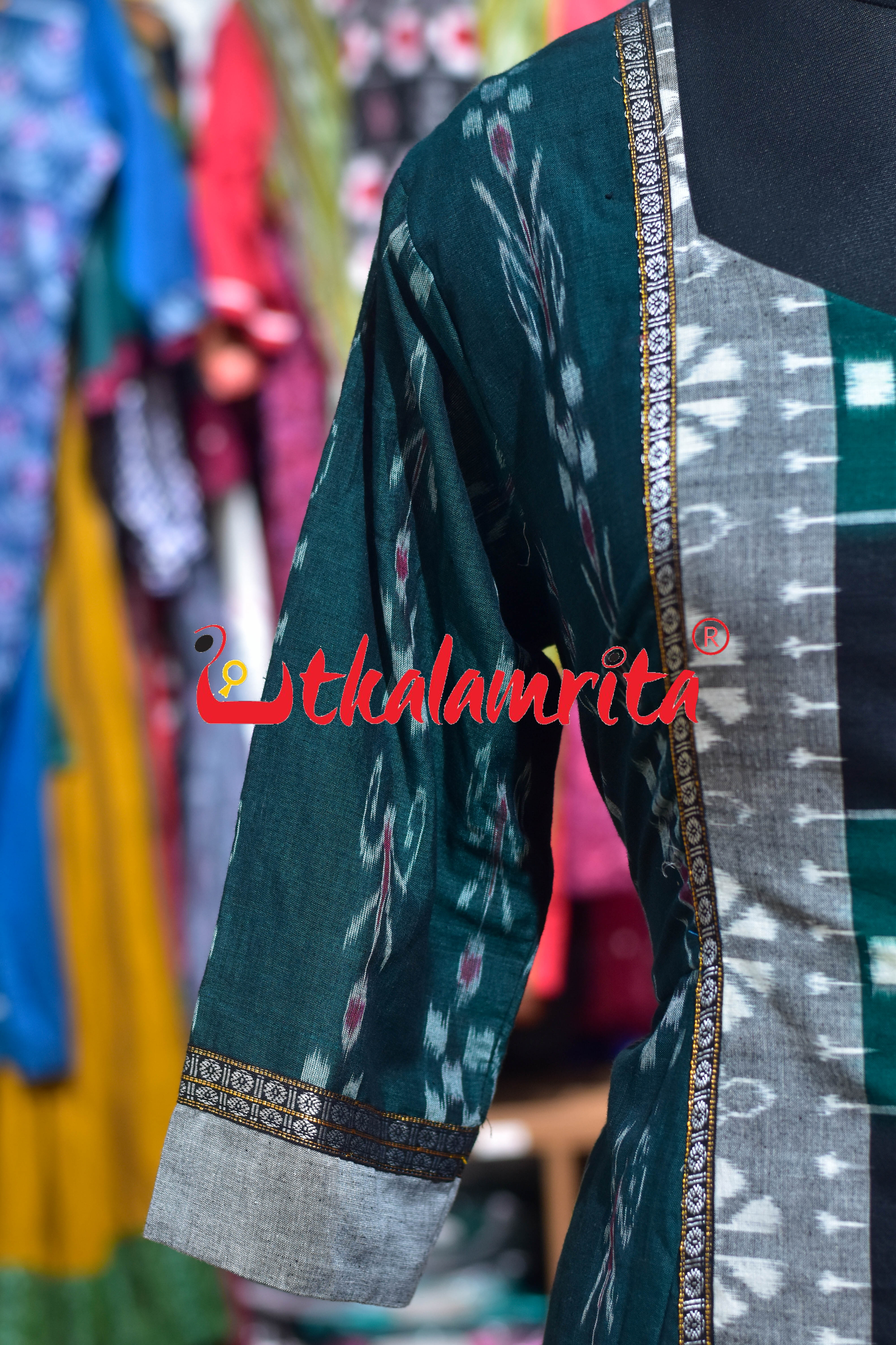 Light Green Kahda with Grey Green Pasapali (Anarkali)