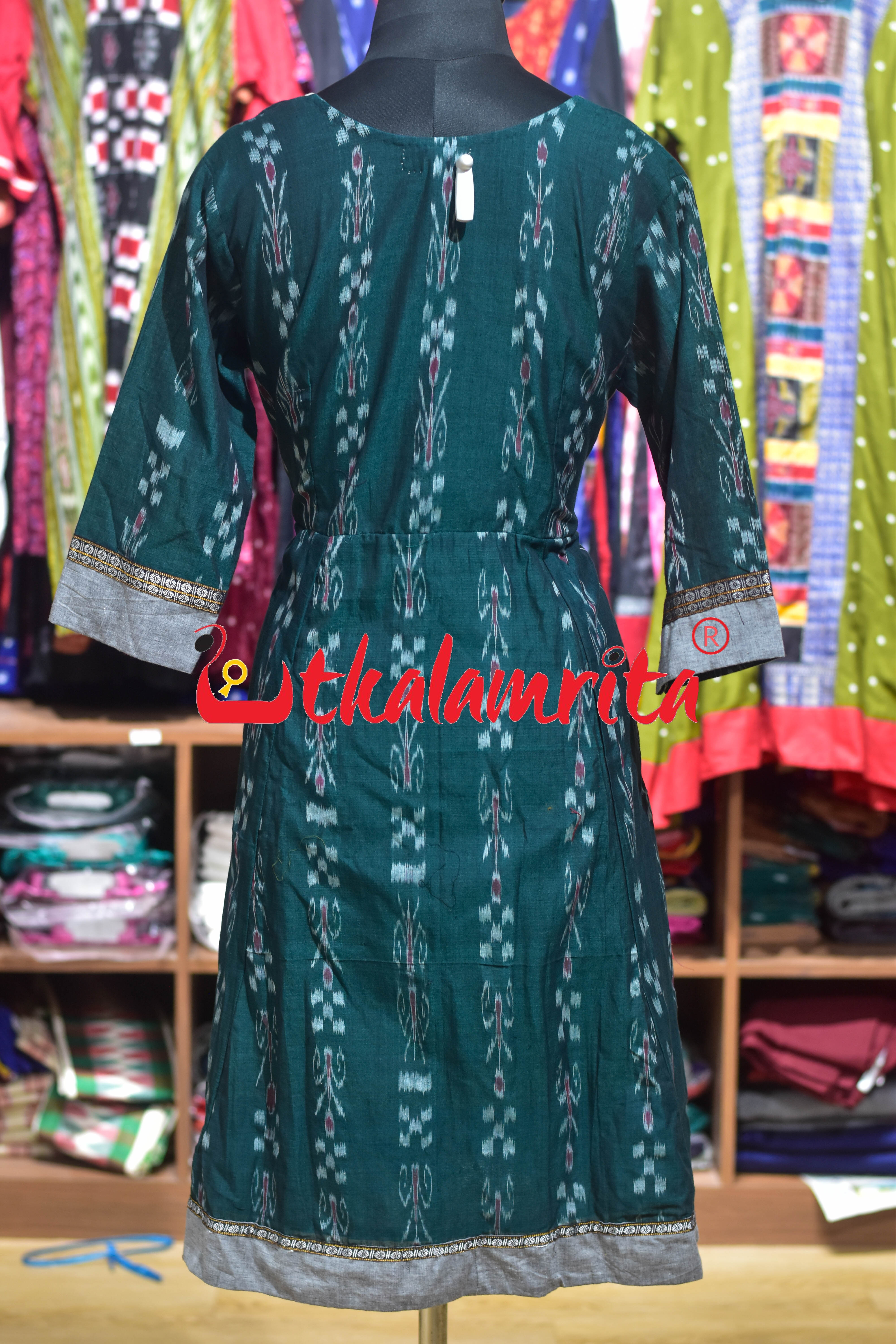 Light Green Kahda with Grey Green Pasapali (Anarkali)