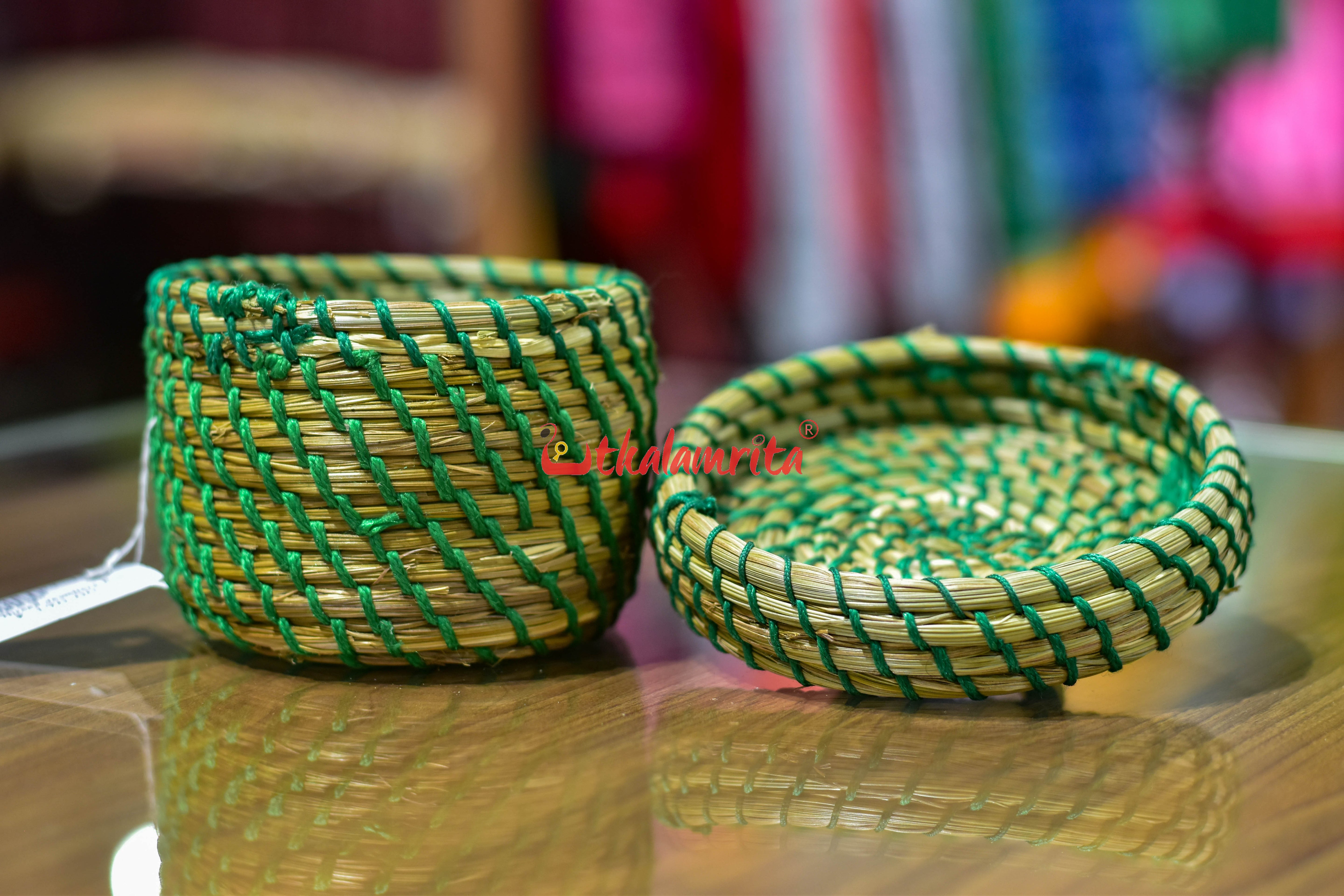 Sabai Grass Green Thread Jewellery Box