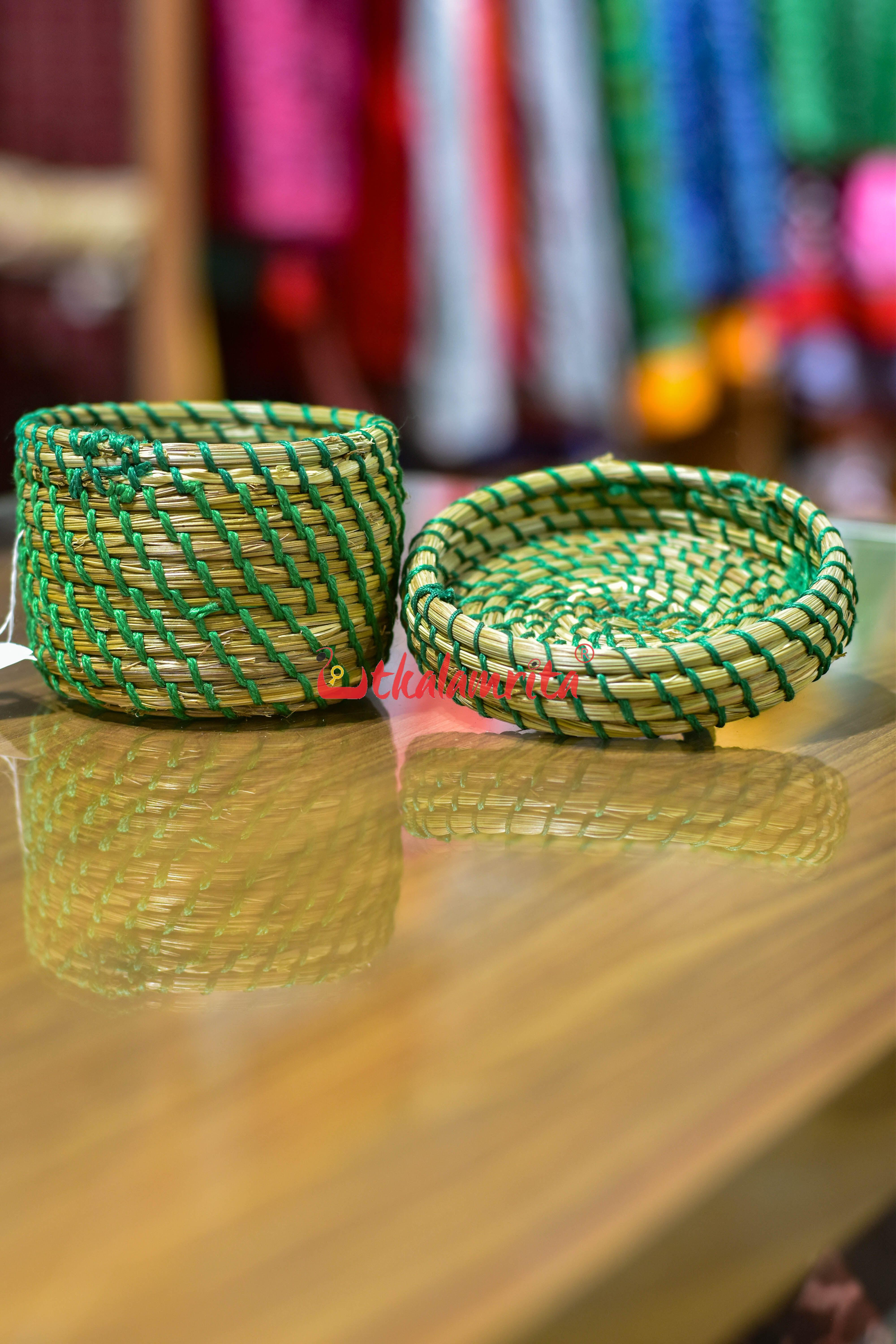 Sabai Grass Green Thread Jewellery Box