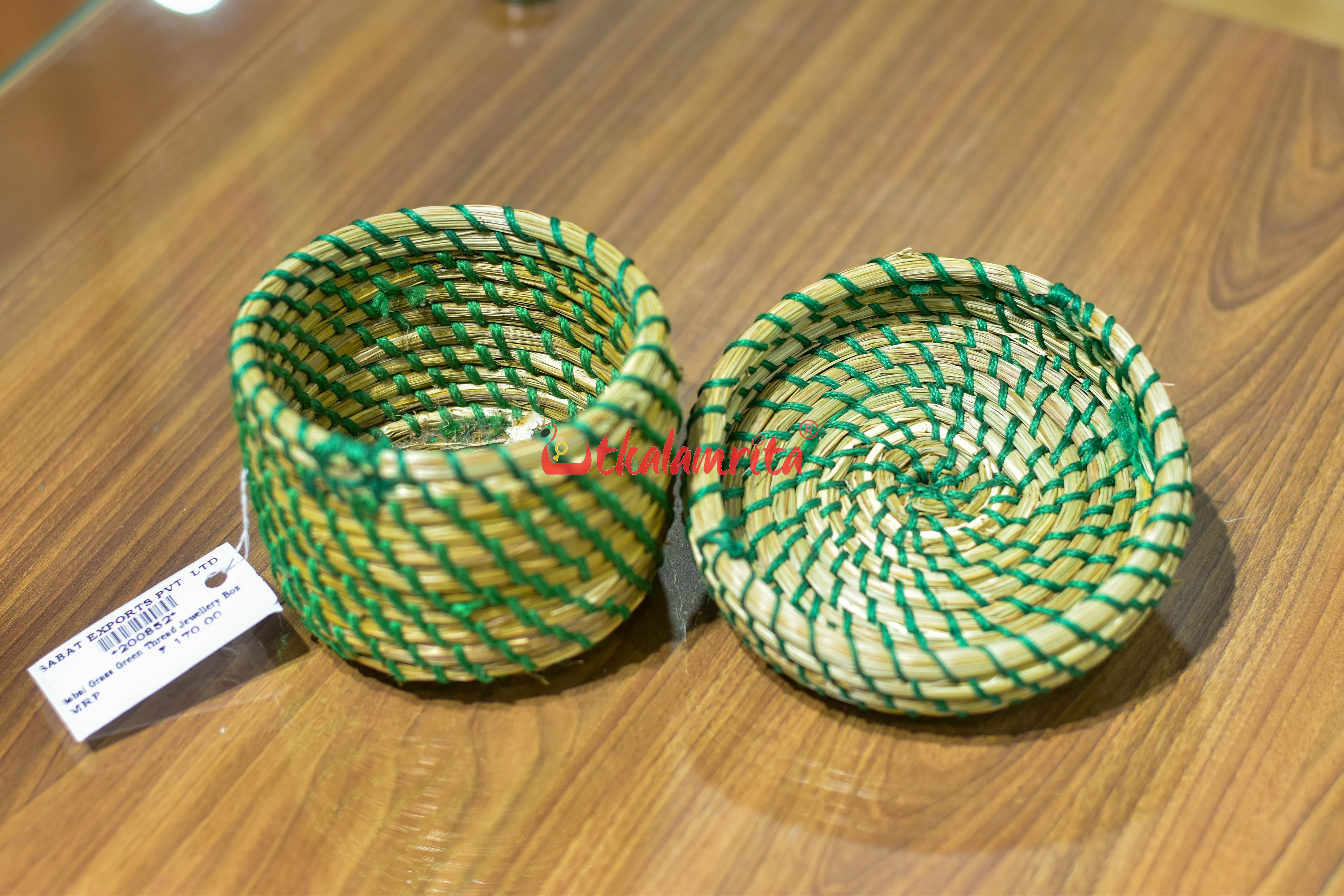 Sabai Grass Green Thread Jewellery Box