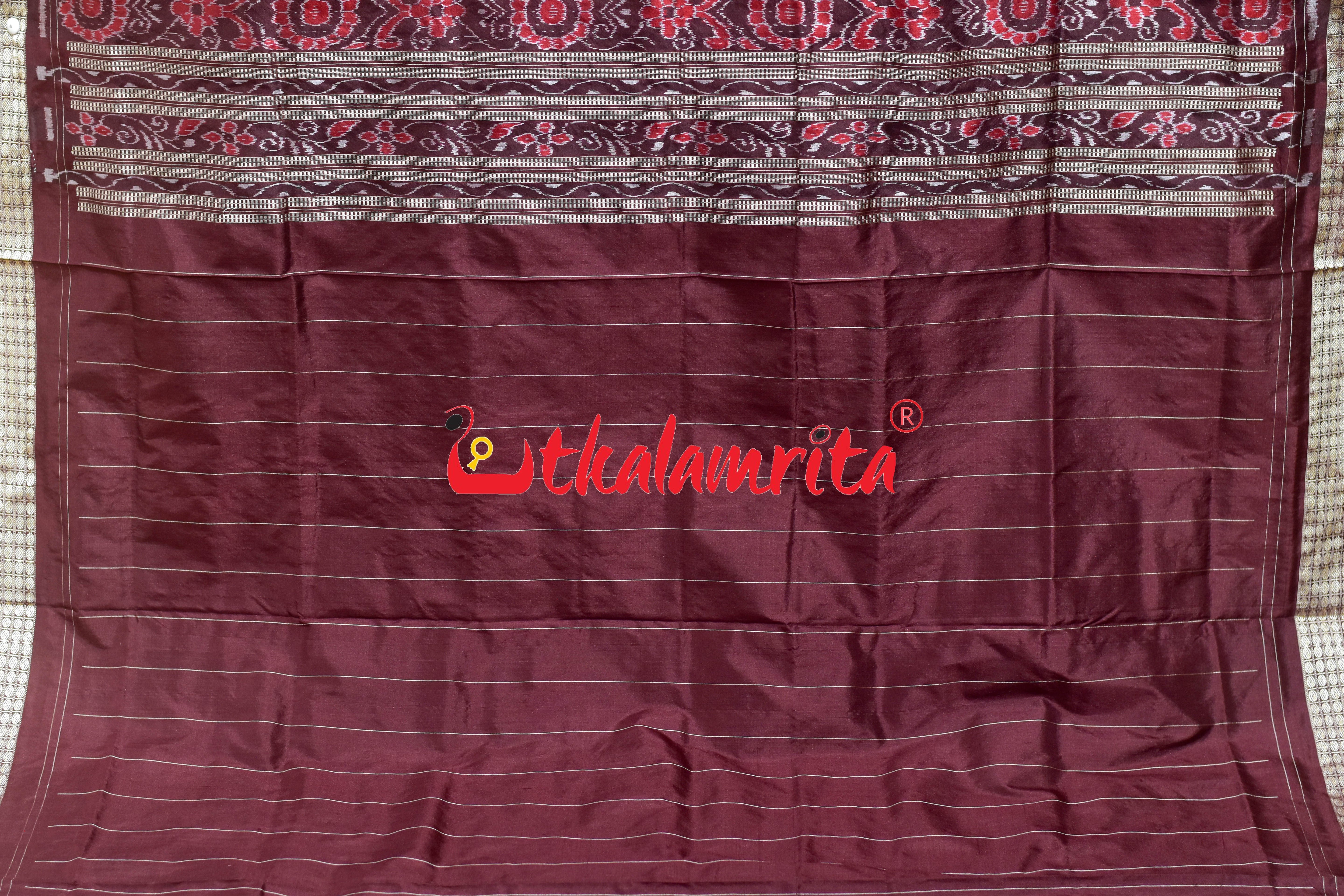 Red Coffee Sambalpuri Nabakothi Silk Saree
