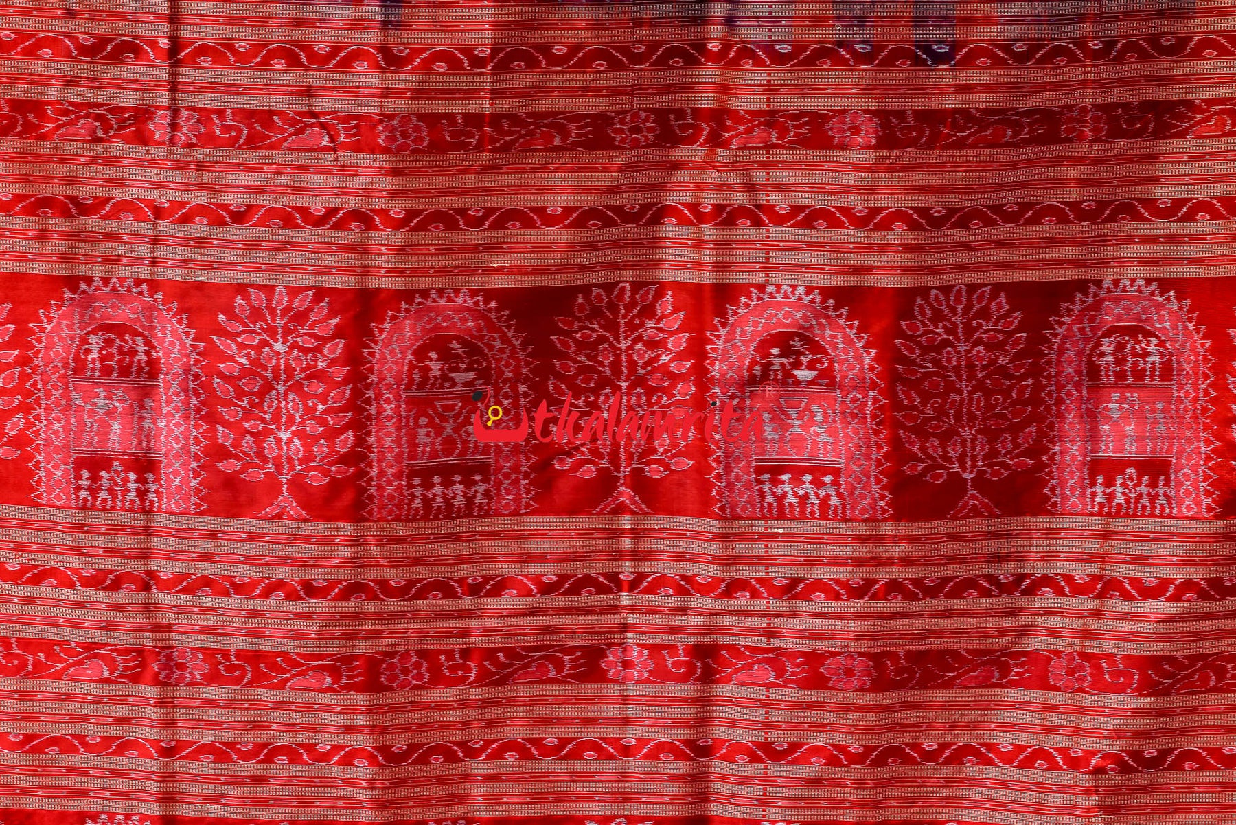 Blue Red Tribal Sambalpuri Silk
