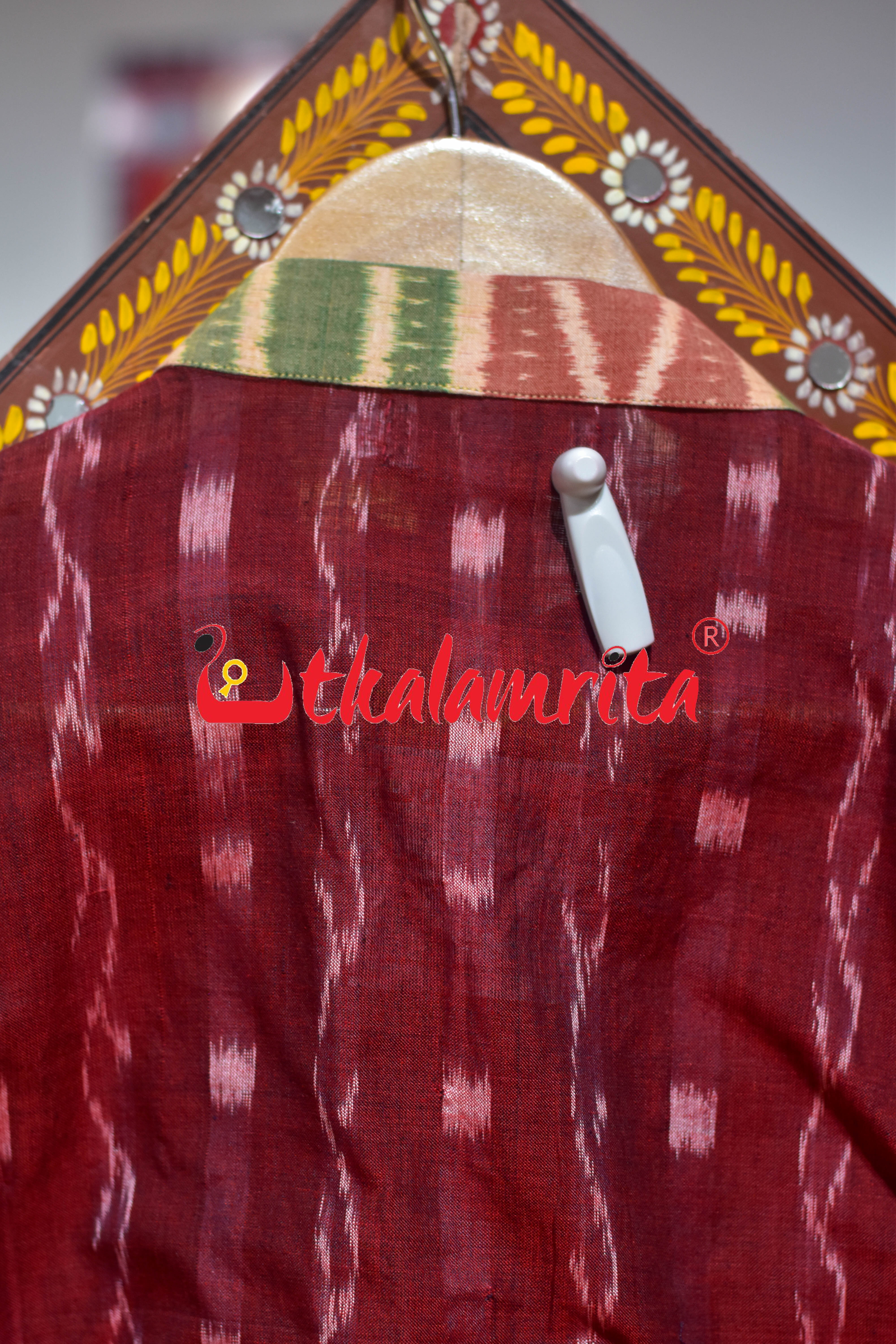 Maroon Tipa Lahari English Letters (Men's Short Kurta)
