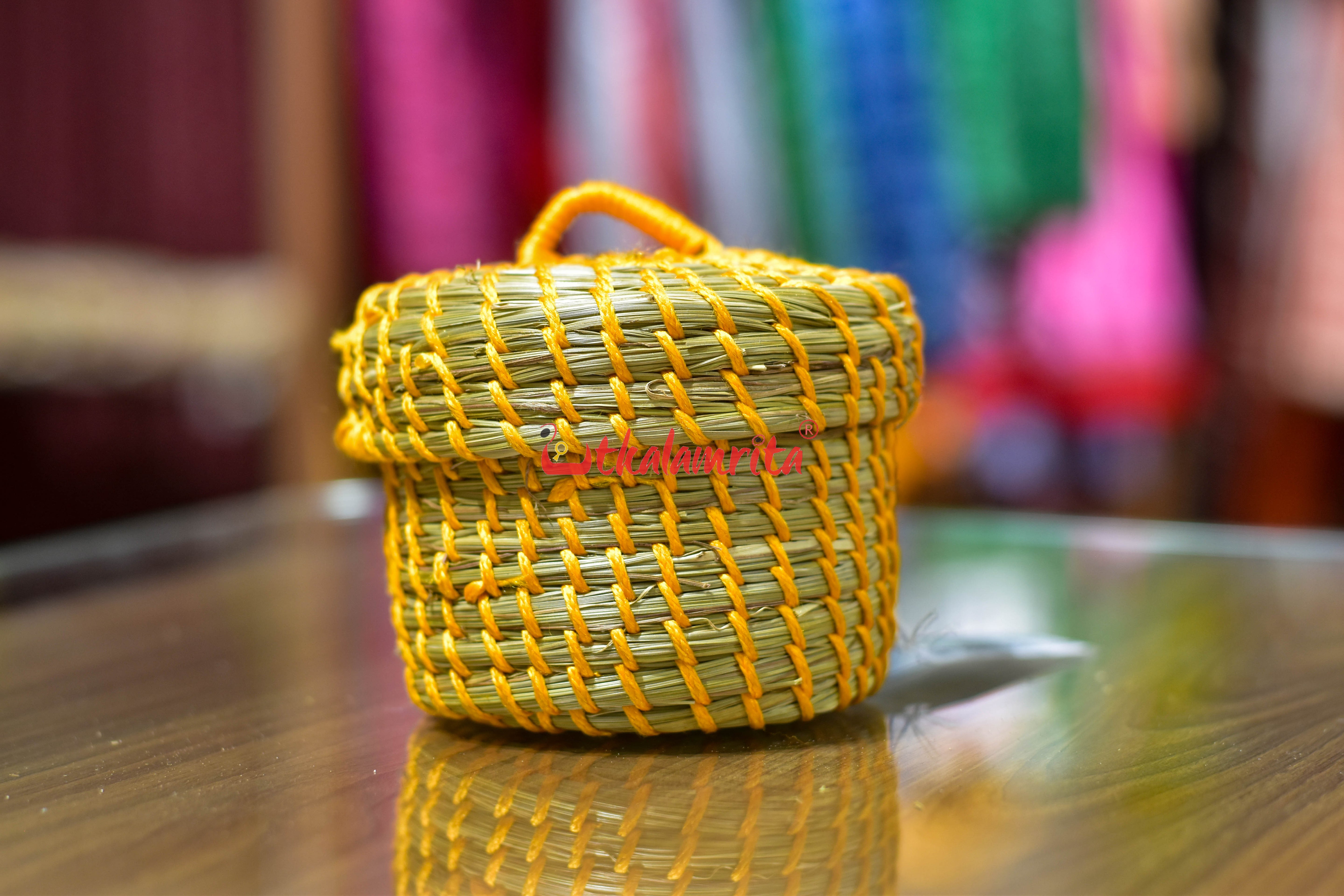 Sabai Mustard Yellow Thread Jewellery Box