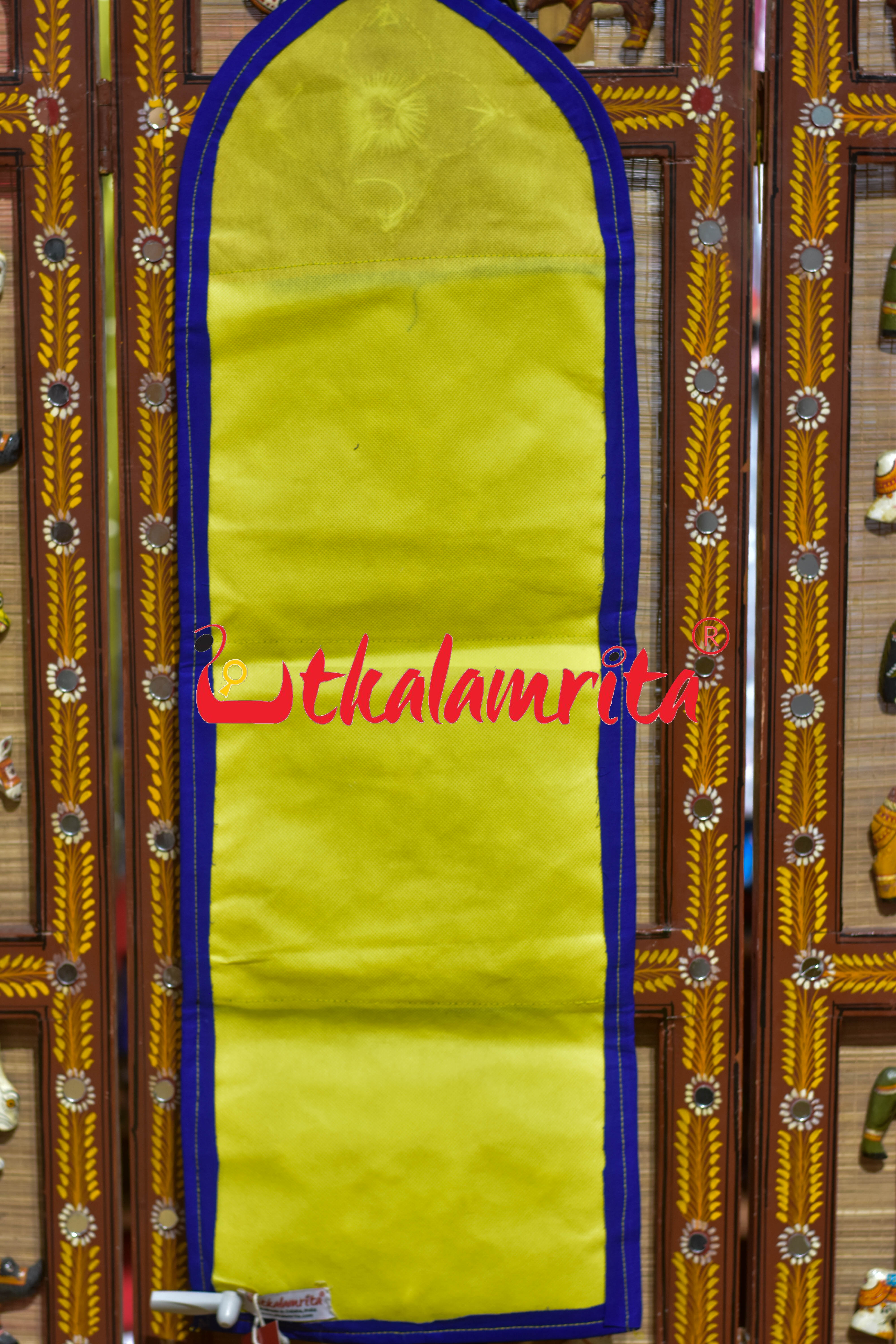 White Blue Double Elephant Pipli Applique Letter Box