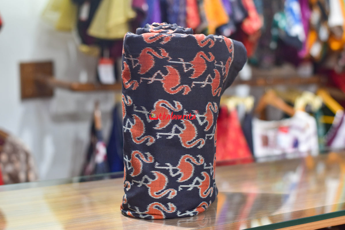Black Orange Cranes Cotton (Fabric)