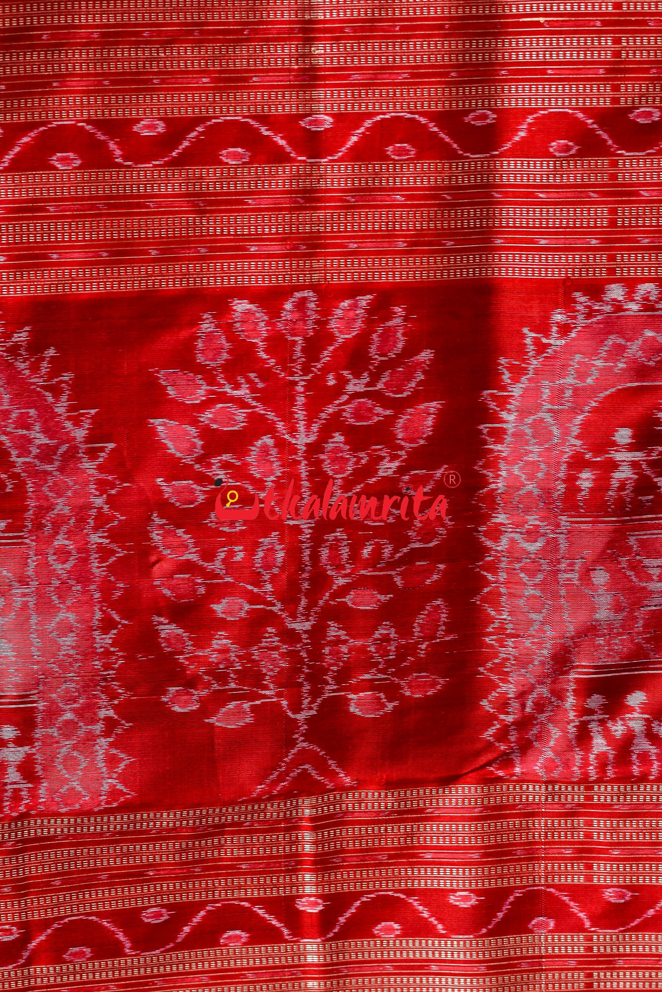 Blue Red Tribal Sambalpuri Silk