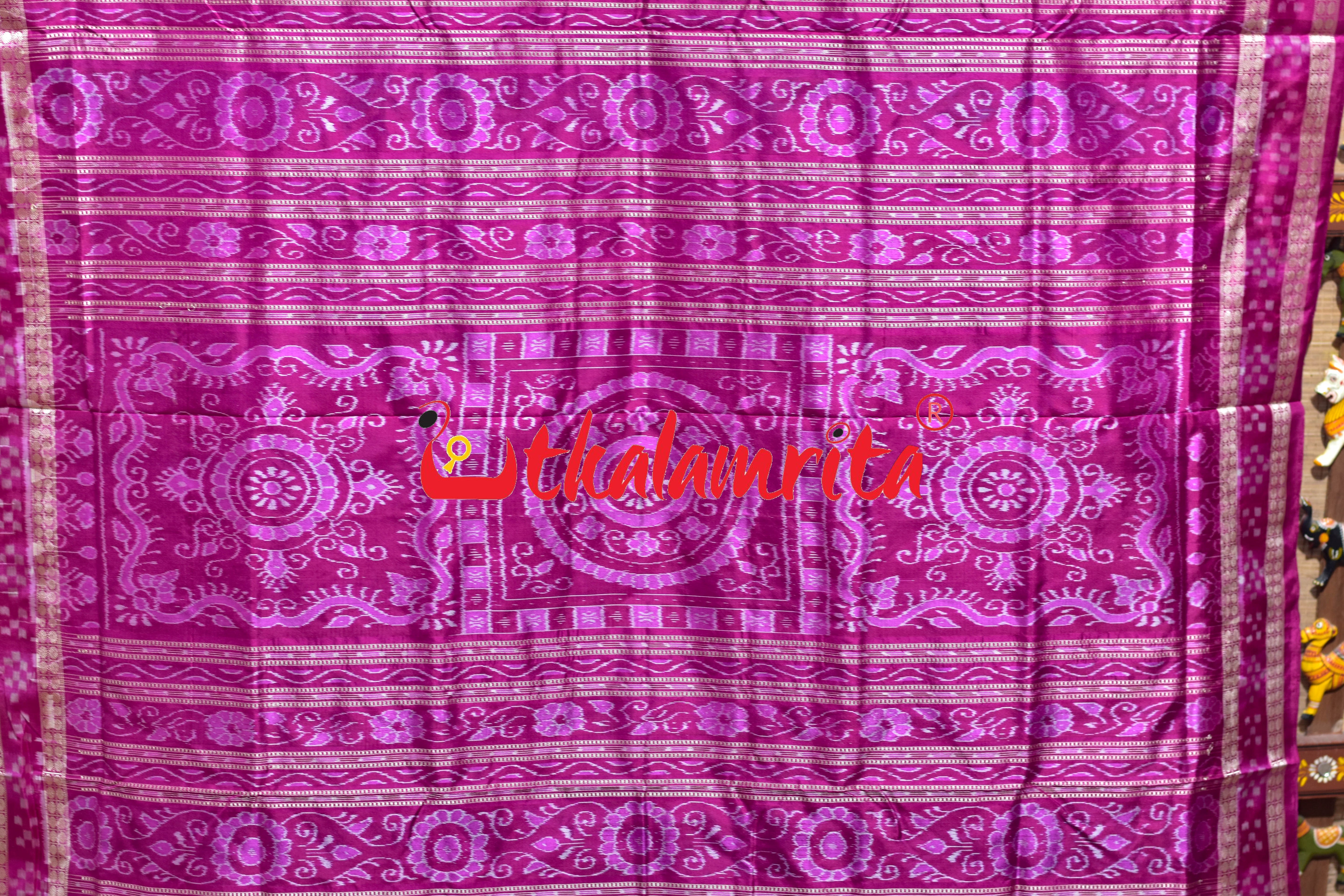 Blue Dhadi Pasapali Bandha Anchal Sambalpuri Silk Saree