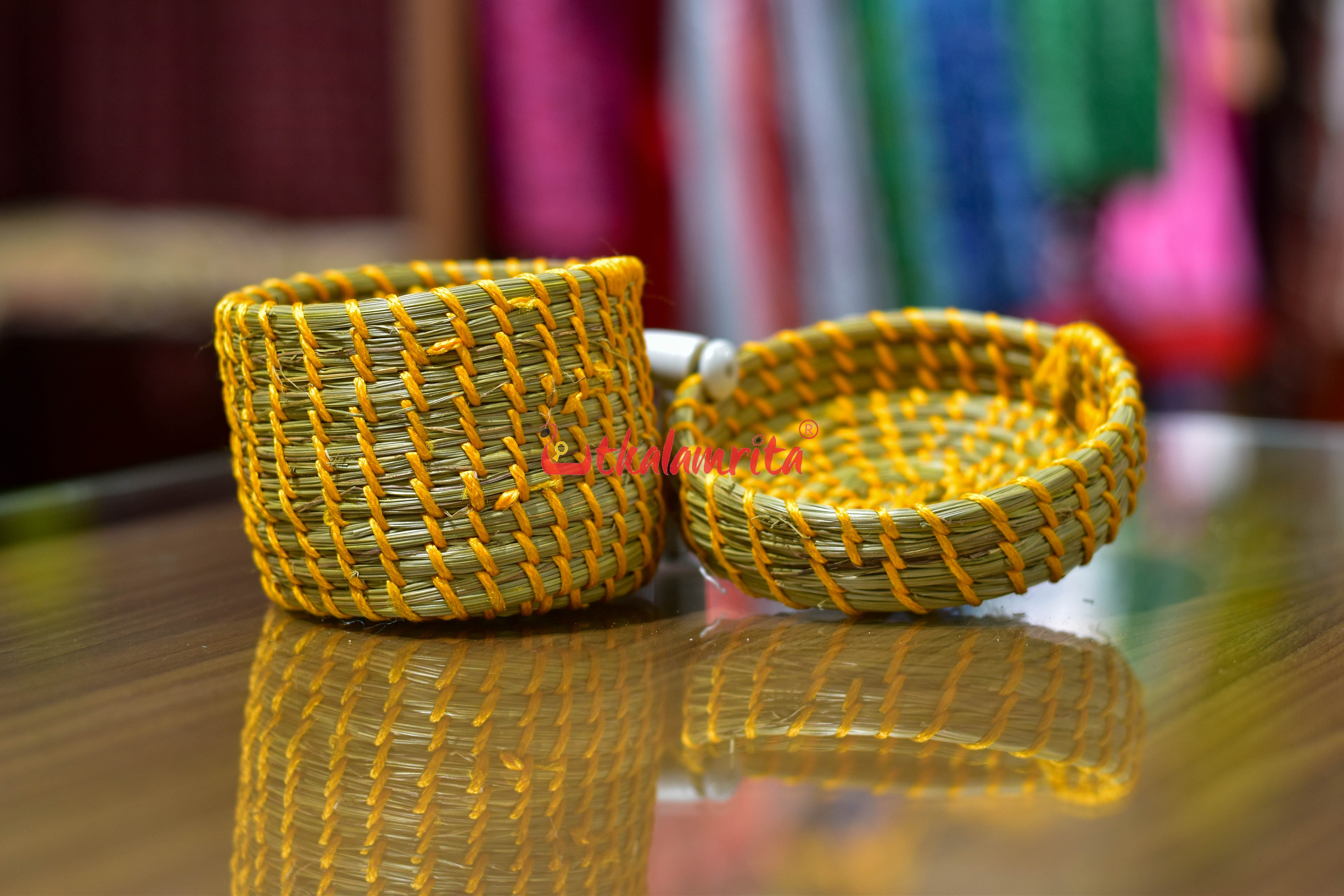 Sabai Mustard Yellow Thread Jewellery Box