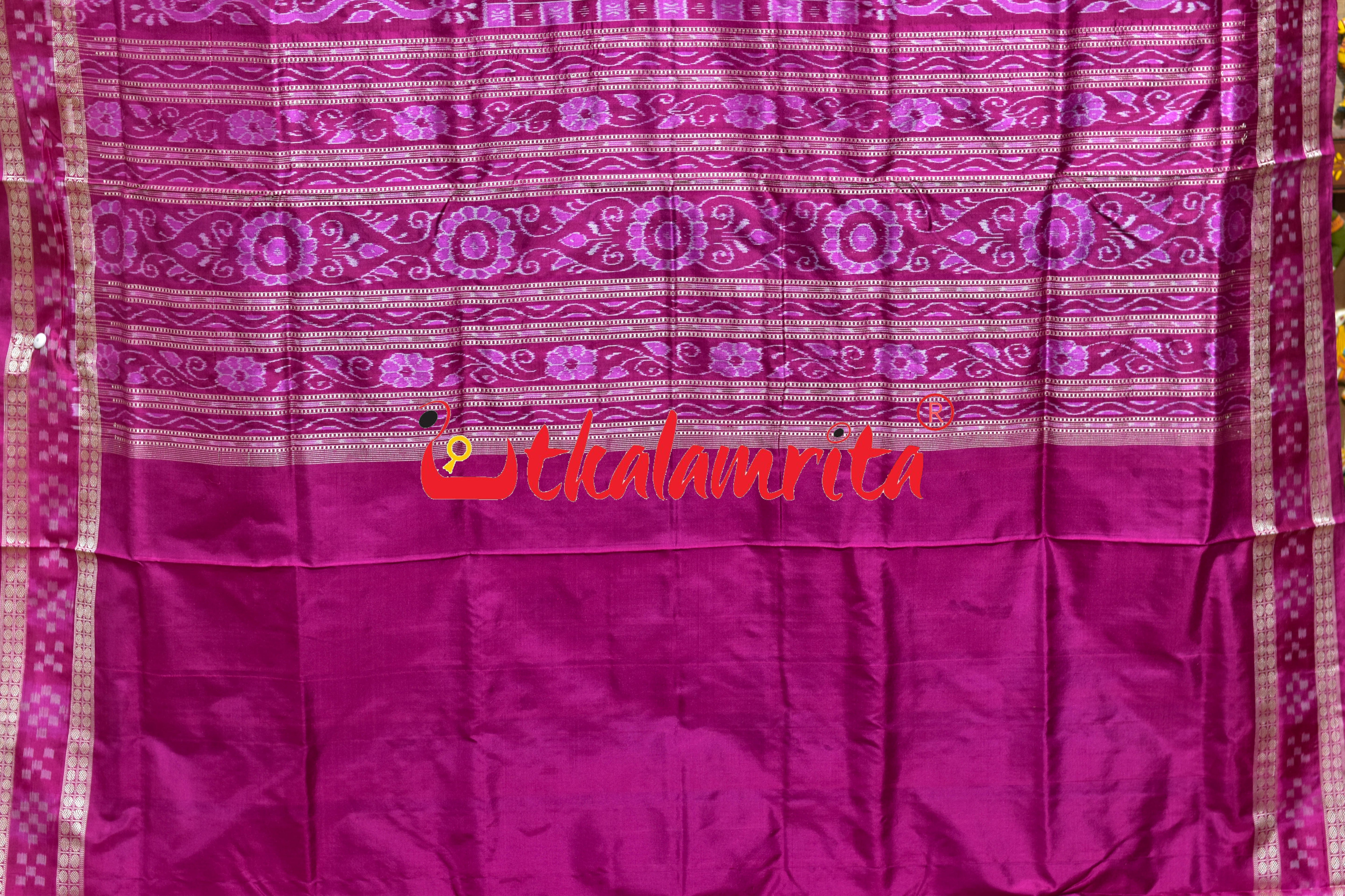 Blue Dhadi Pasapali Bandha Anchal Sambalpuri Silk Saree