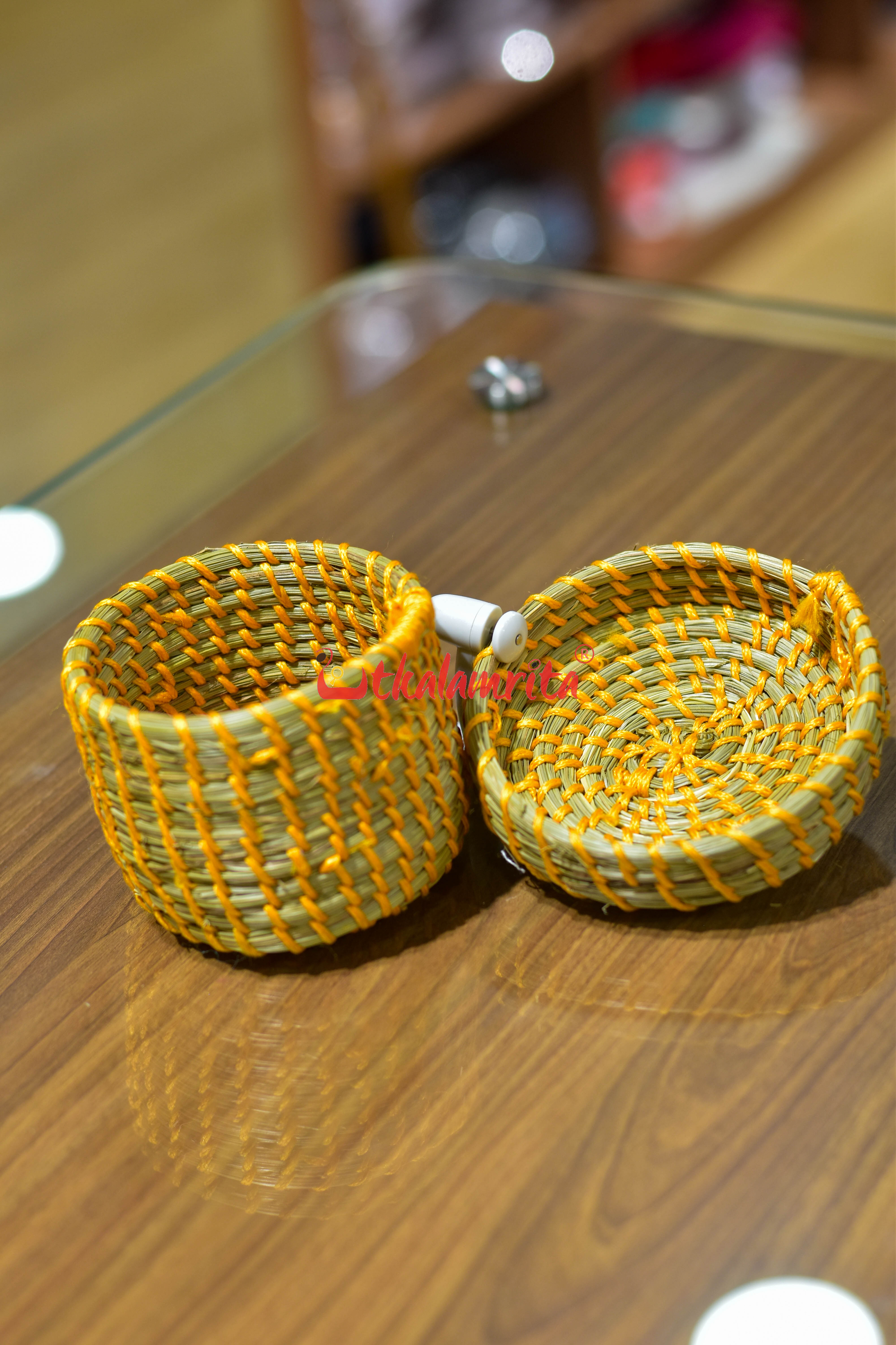 Sabai Mustard Yellow Thread Jewellery Box