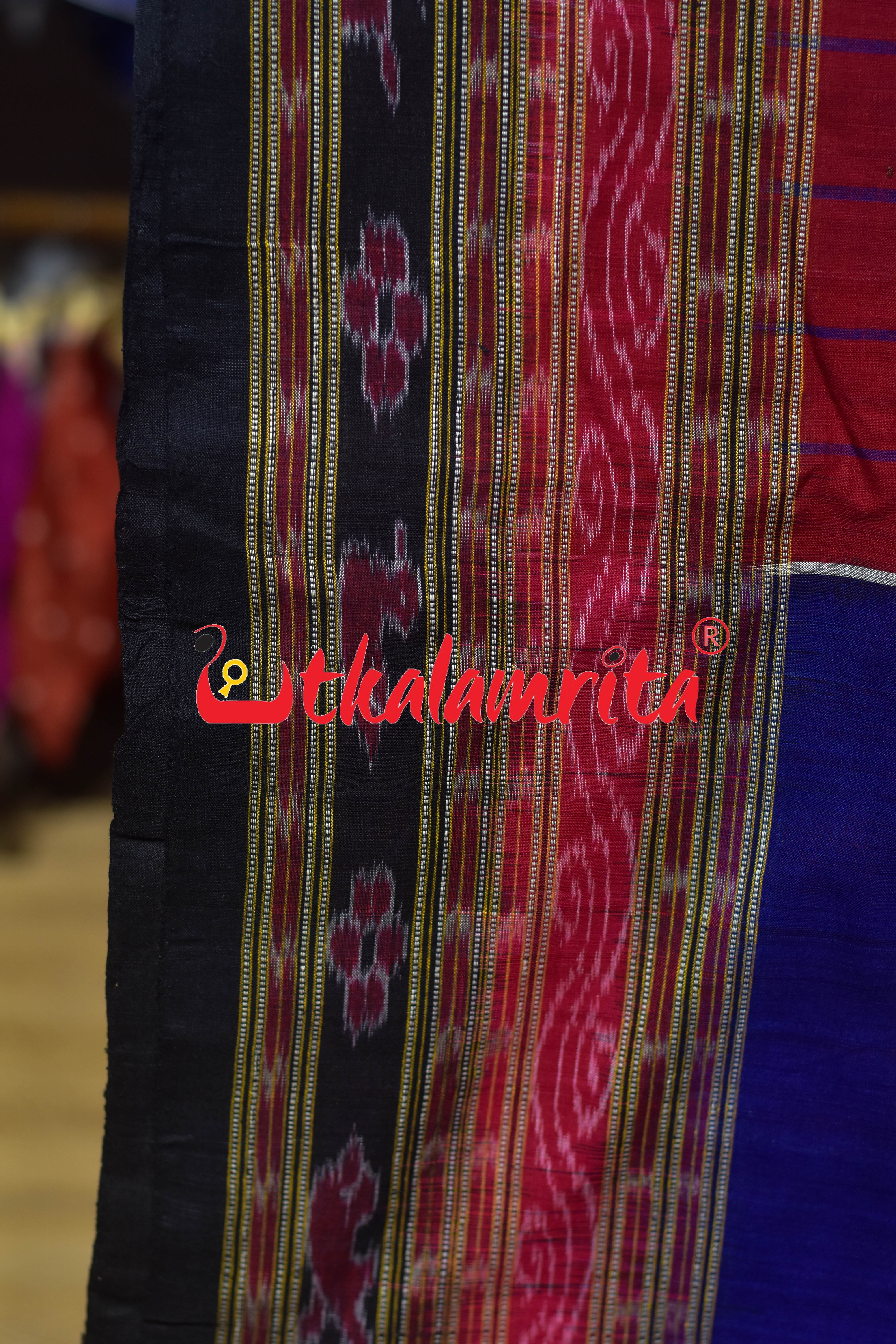 Blue Red Big Pasapali Bichitrapuri Cotton (Fabric)