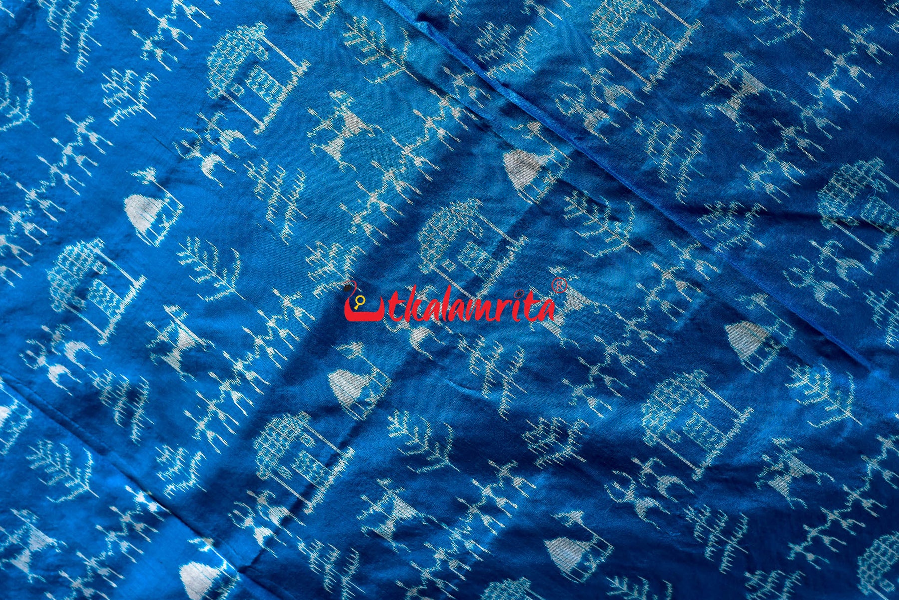 Blue Red Tribal Sambalpuri Silk