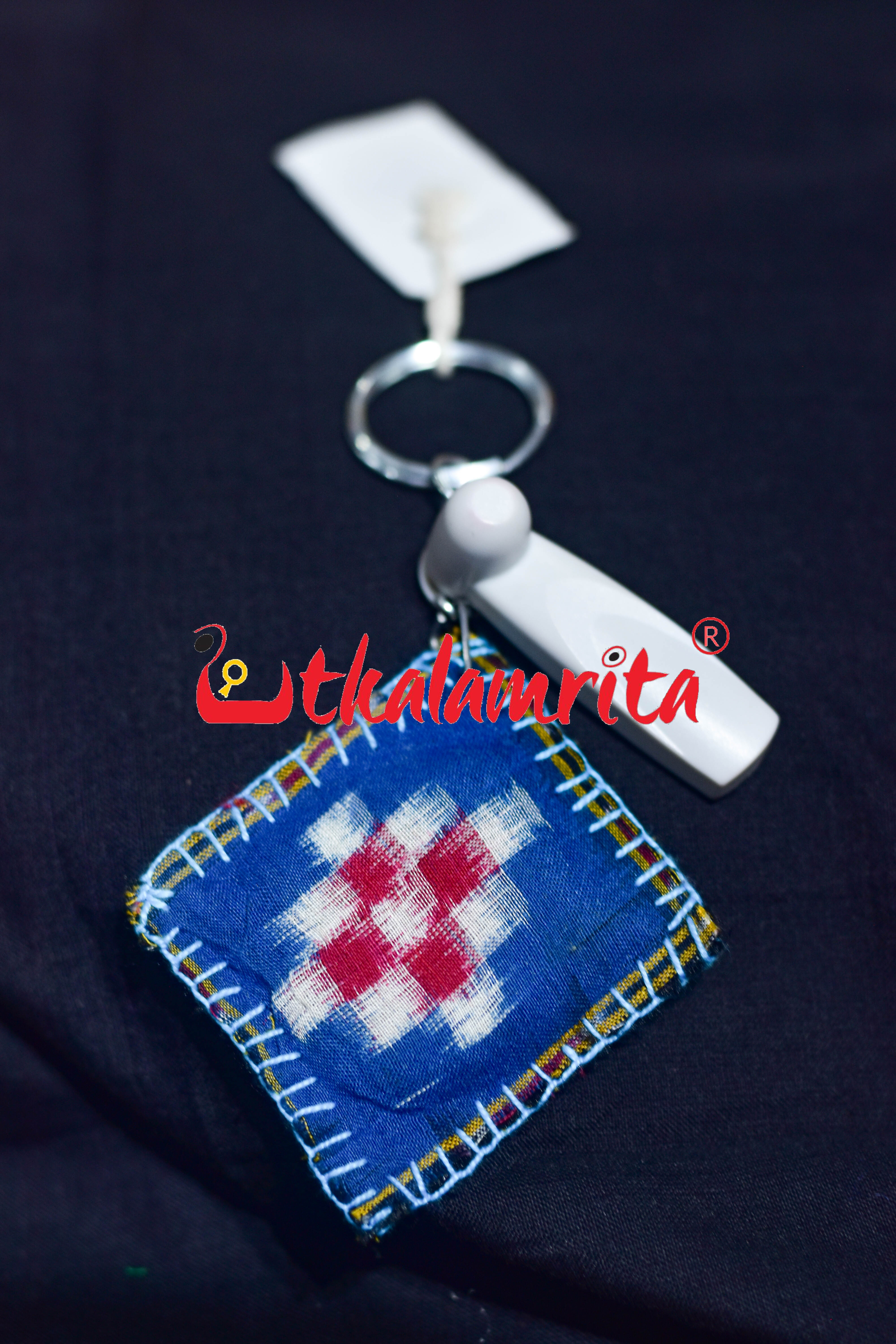 White Red Pasapali On Blue Key Chain